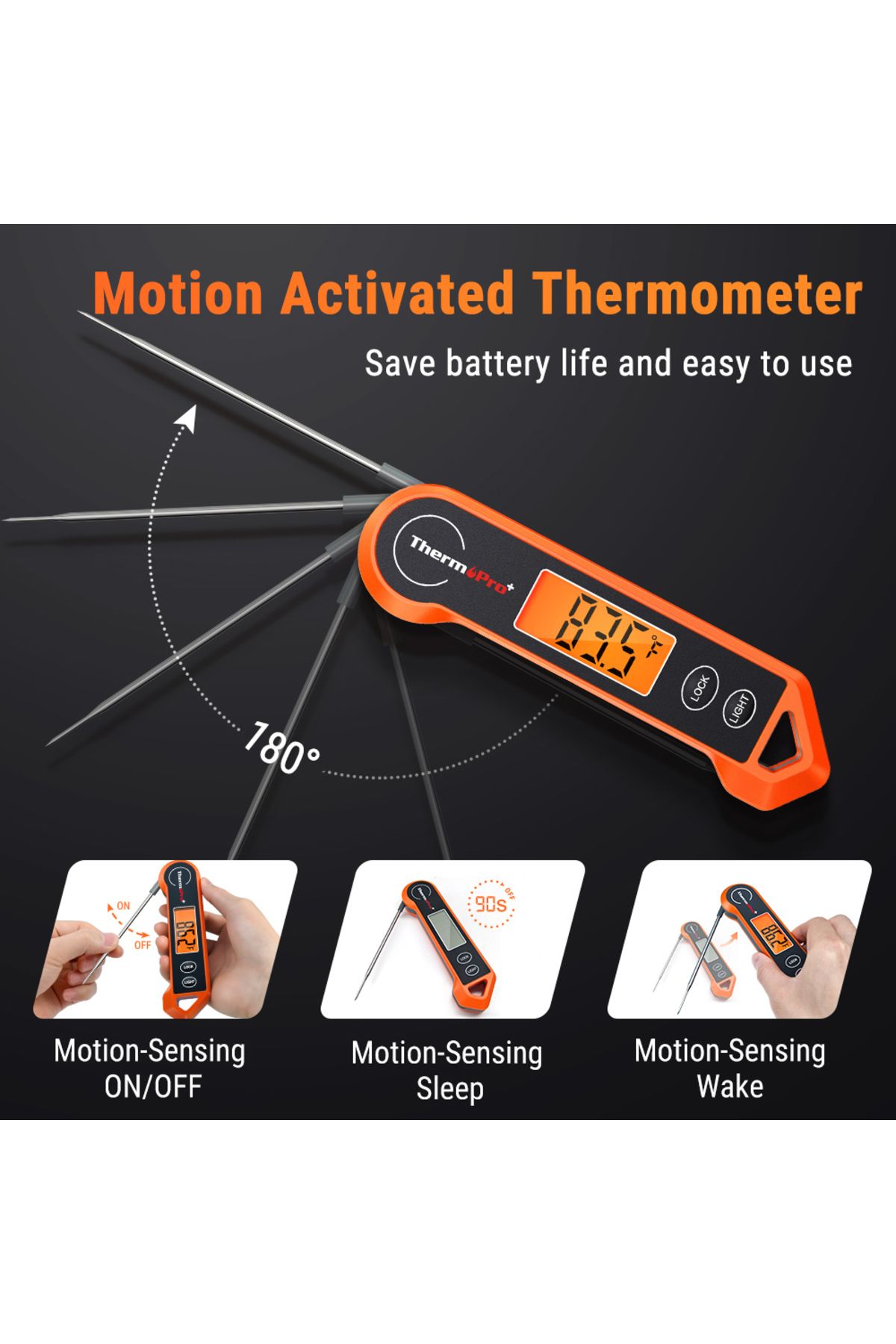 Choice-Thermopro Tp19h Fast Reading Waterproof Meat Thermometer Digital Bbq Thermometer With Backlight 4