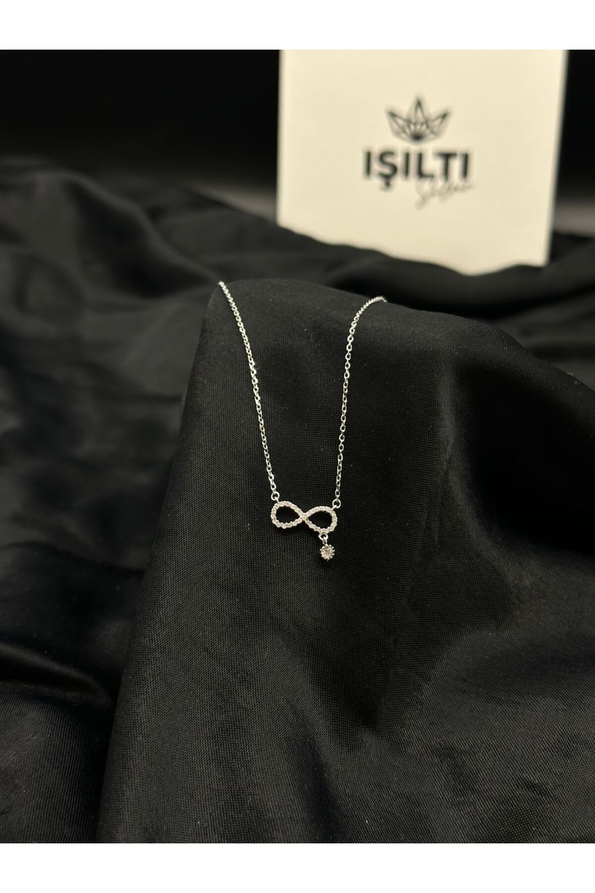 Işıltı Silver 925 Gümüş | Taş Sallantılı Sonsuzluk Kolye