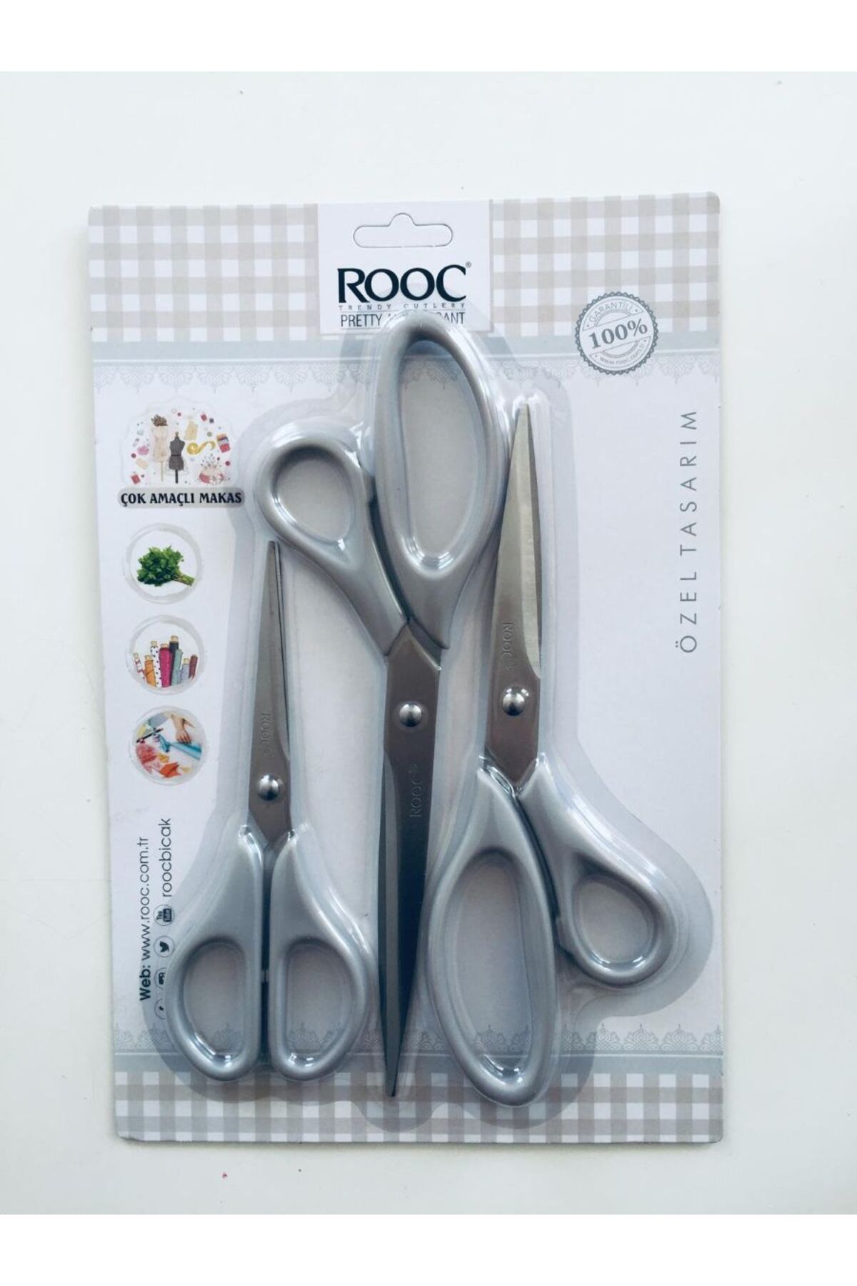 Rooc-Pretty and Elagant 3-Piece Multi-Purpose Scissors /Green-Mks9 1