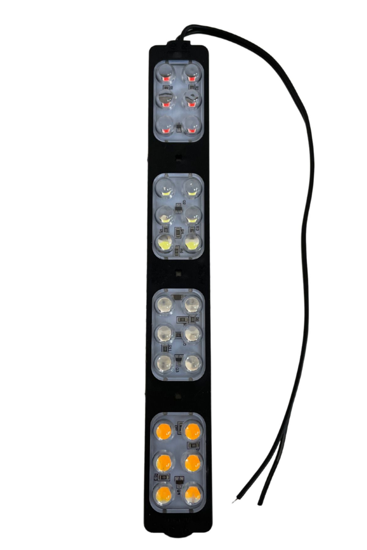Hazar Led 12 Volt 24 Ledli 24 Watt 4 Renkli Kırmızı-Mavi-Amber-Beyaz Animasyonlu Çakar Modül Led (5 Adet)