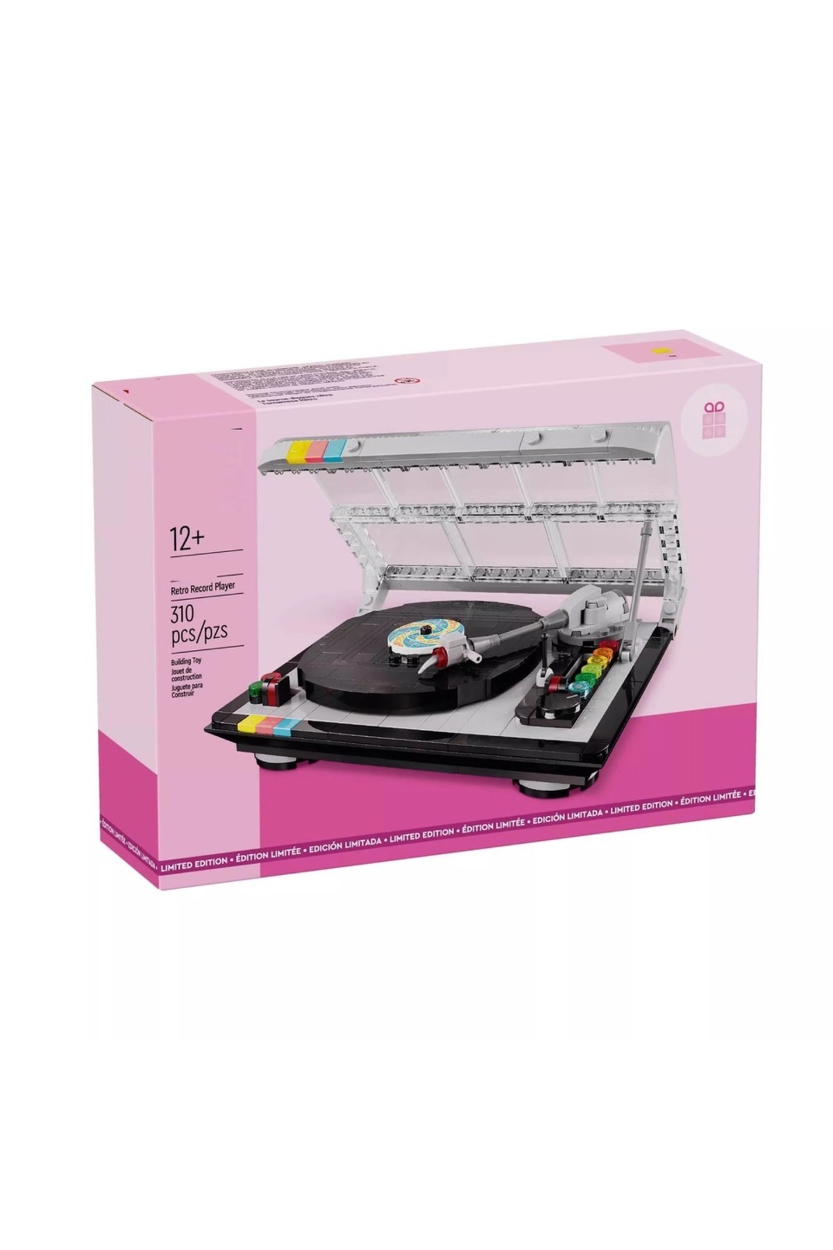 NO BOX مجموعه ۳۱۰تکه بلوک‌های ساختنی پخش‌کننده صفحه وینیل رترو مدل BOX 310PCS، اسباب‌بازی پازل موسیقی برای بزرگسالان و کودکان، خلاق