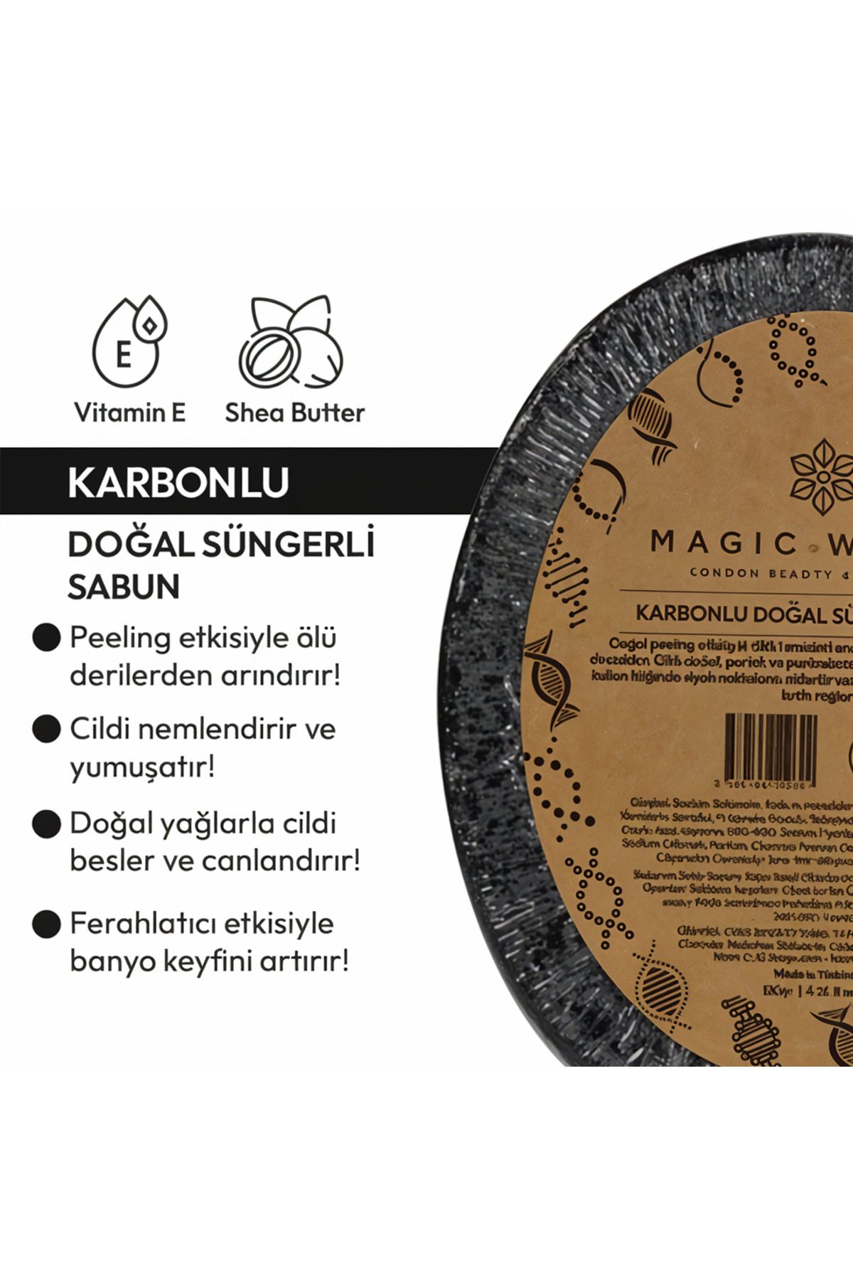 MAGİC WOMEN Magic Women Doğal Süngerli Sabun | Derin Temizlik ve Peeling Etkisi