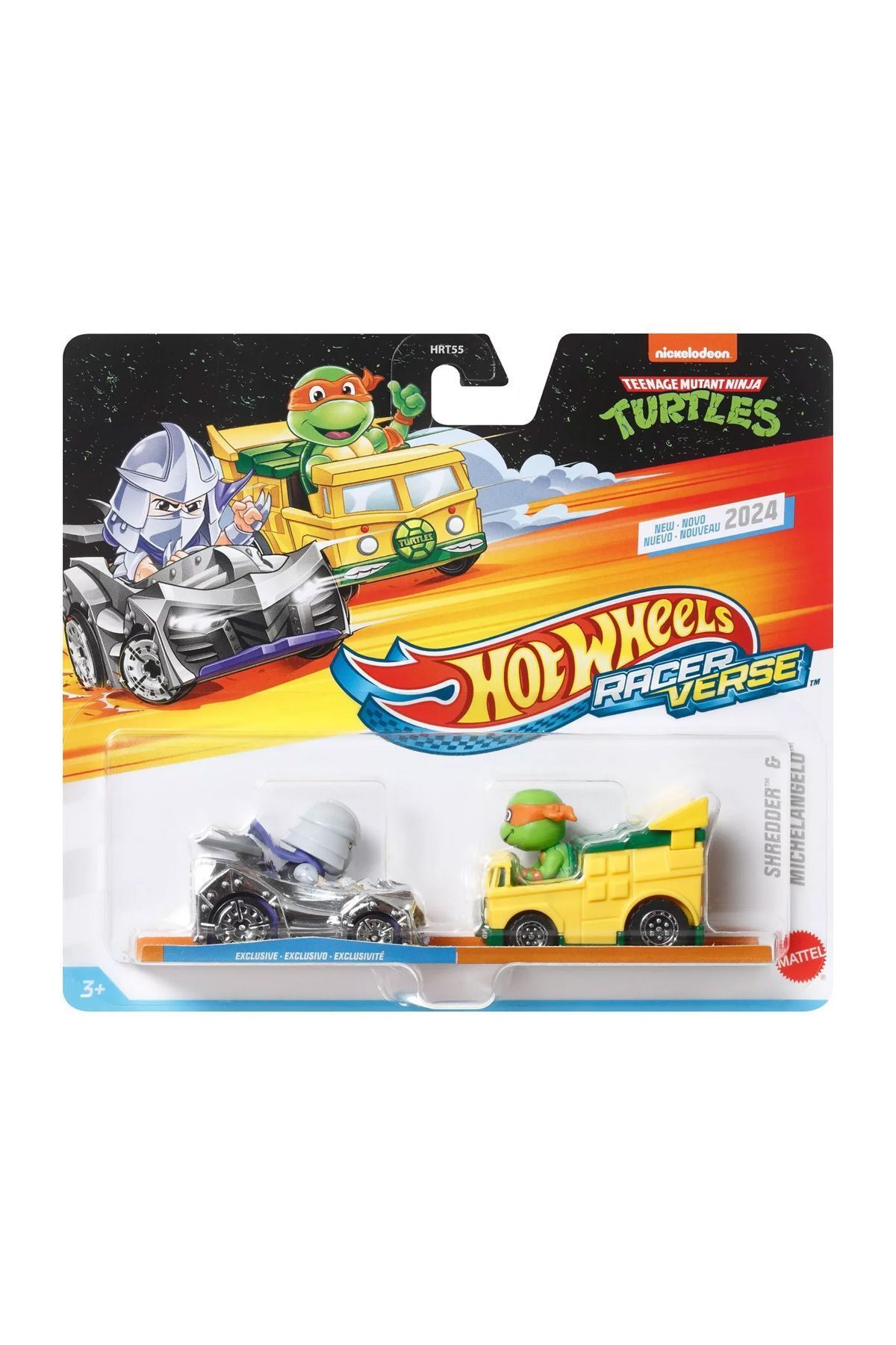 HOT WHEELS RacerVerse TMNT 2’li Araba Seti – Shredder ve Michelangelo Figürlü 2024 Model
