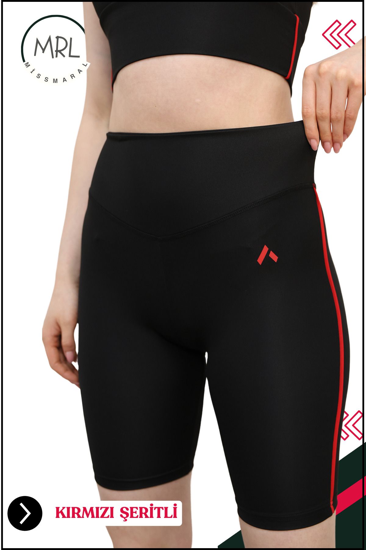missmaral Kadın Siyah Yüksek Bel Toparlayıcı Biker Şort Kısa Spor Tayt Likralı Dalgıç Biker Tights 1043
