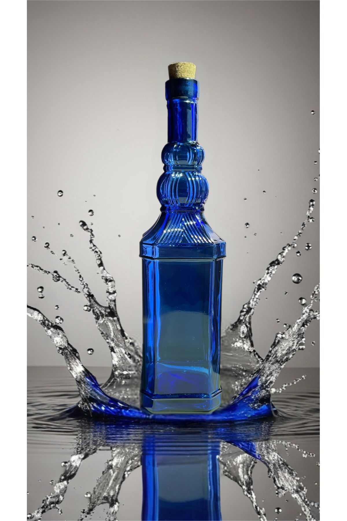 LOTUS BOTTLE Lazura Mavi Güneş Şişesi- Su Şişesi (Tıpalı Kapak)