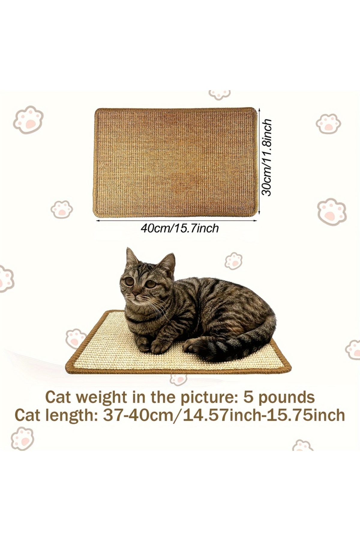 Choice-L 40X60cm Random color 1pc Cat Scratching Mat, Natural Sisal Cat Scratching Pad, Wear resistant Ca 2