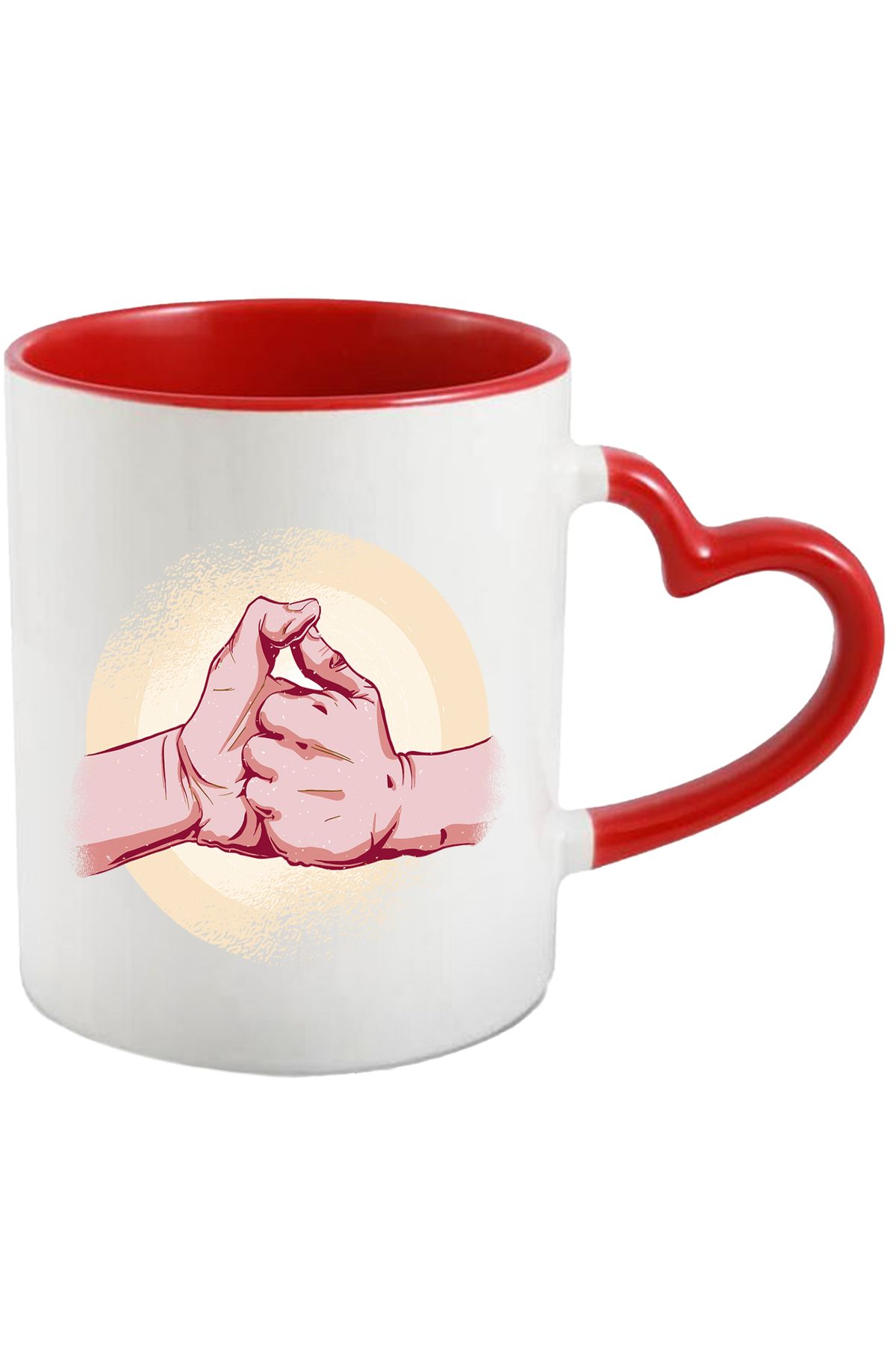 StoryGift Romania Cana Cu Maini, Degete, Lupta, Competitie, Cerc, Multicolor 330 Ml, Ceramica Cu M, Cu Maner Inim Stg - One Size