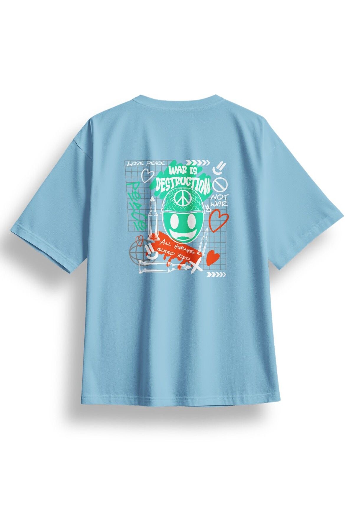 LUMARTA Oversize Destruction Baskılı Tshirt