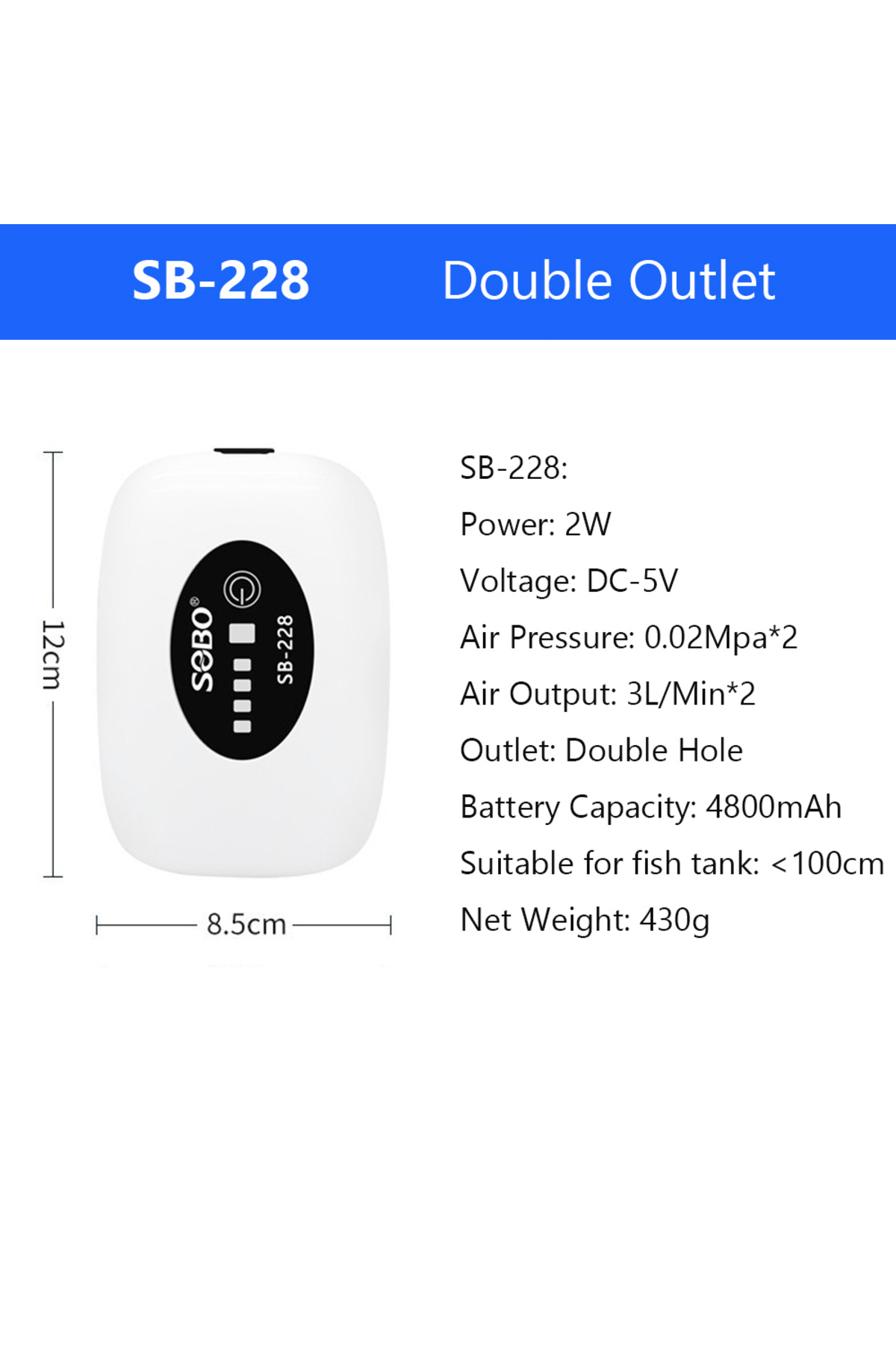 Choice-2W 4800Mah Aquarium Fish Tank Oxygen Pump Charging Dual-Purpose Air Pump Usb Household Portable Fish 1