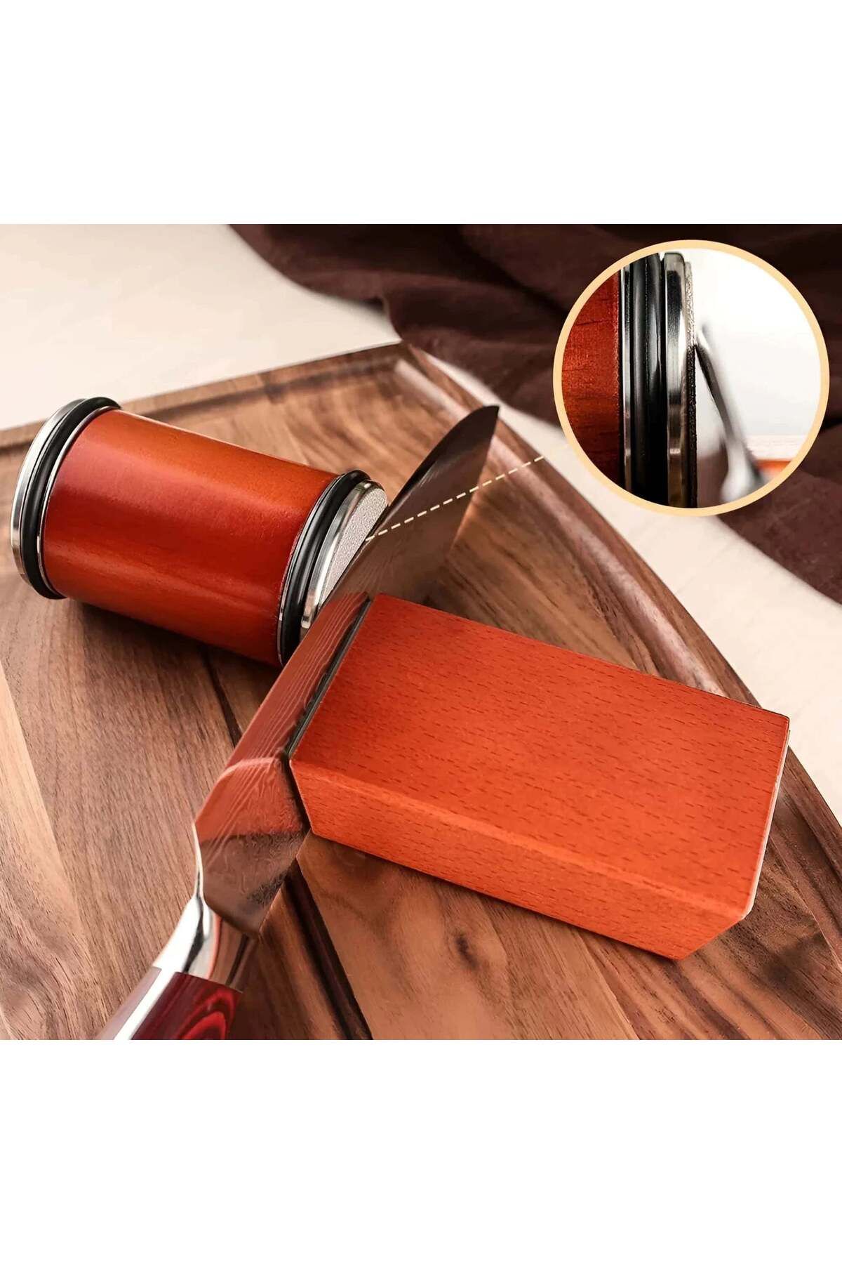 Köken-Knife Sharpening Kit With Rolling System, Diamond Sharpening Stone, 2 Angles 15°/20°, Wood 15
