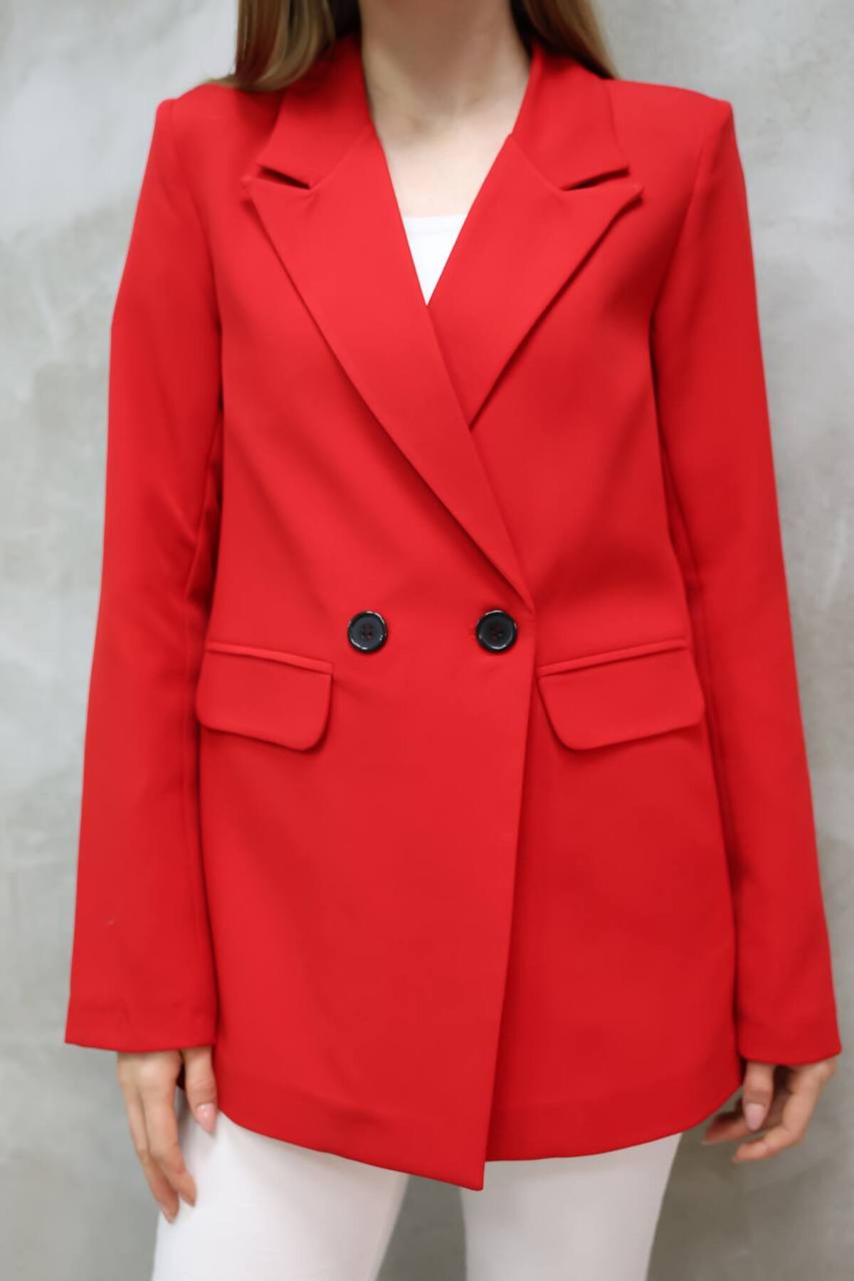 Kadın Tek Düğmeli Blazer Ceket - Şık ve Konforlu - Görsel 7