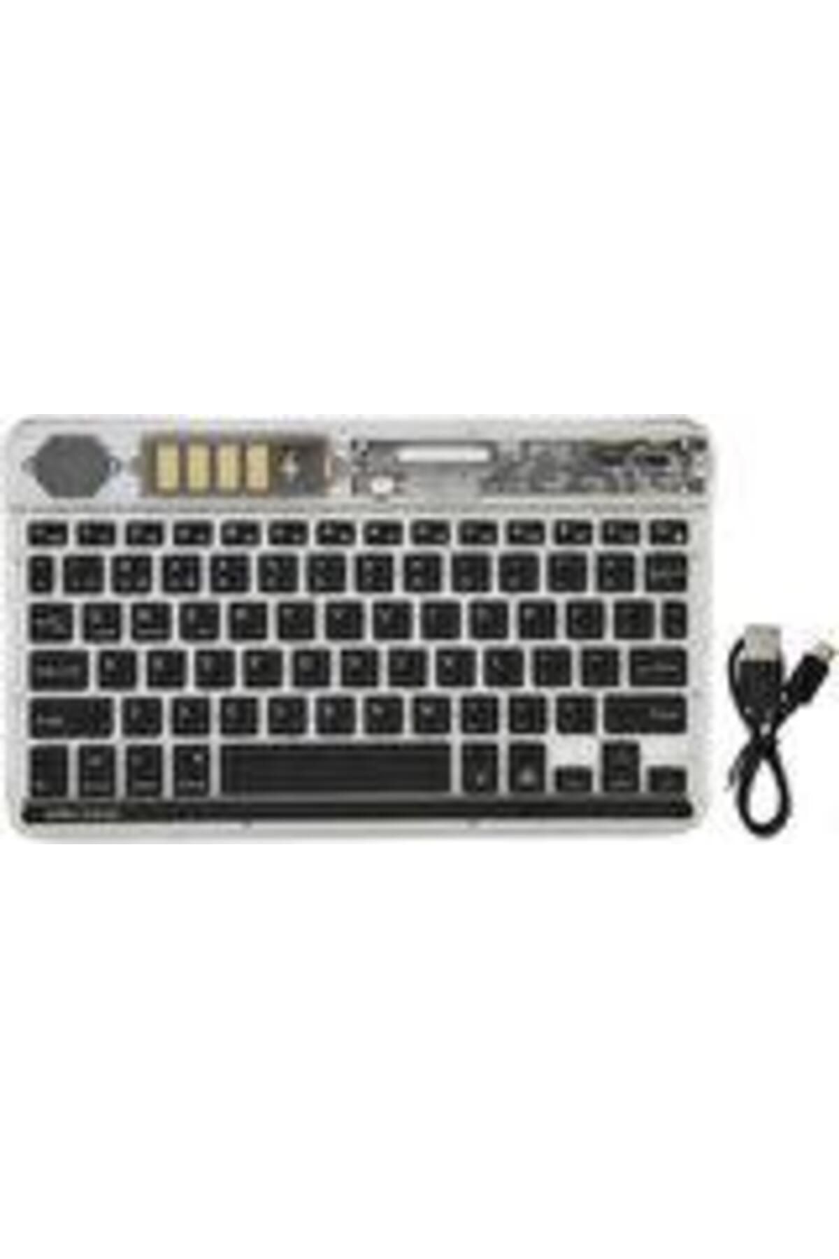 valkyrie RGB bkz-30 7 Renk Bluetooth Şeffaf Türkçe Klavye - Android ios Windows Uyumlu - Şarjlı - 10