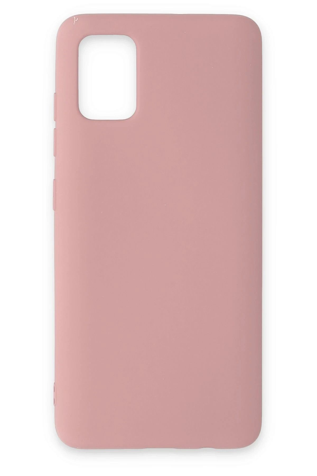 NewFace Samsung Galaxy A51 Kılıf Nano içi Kadife Silikon - Pudra GLSTD