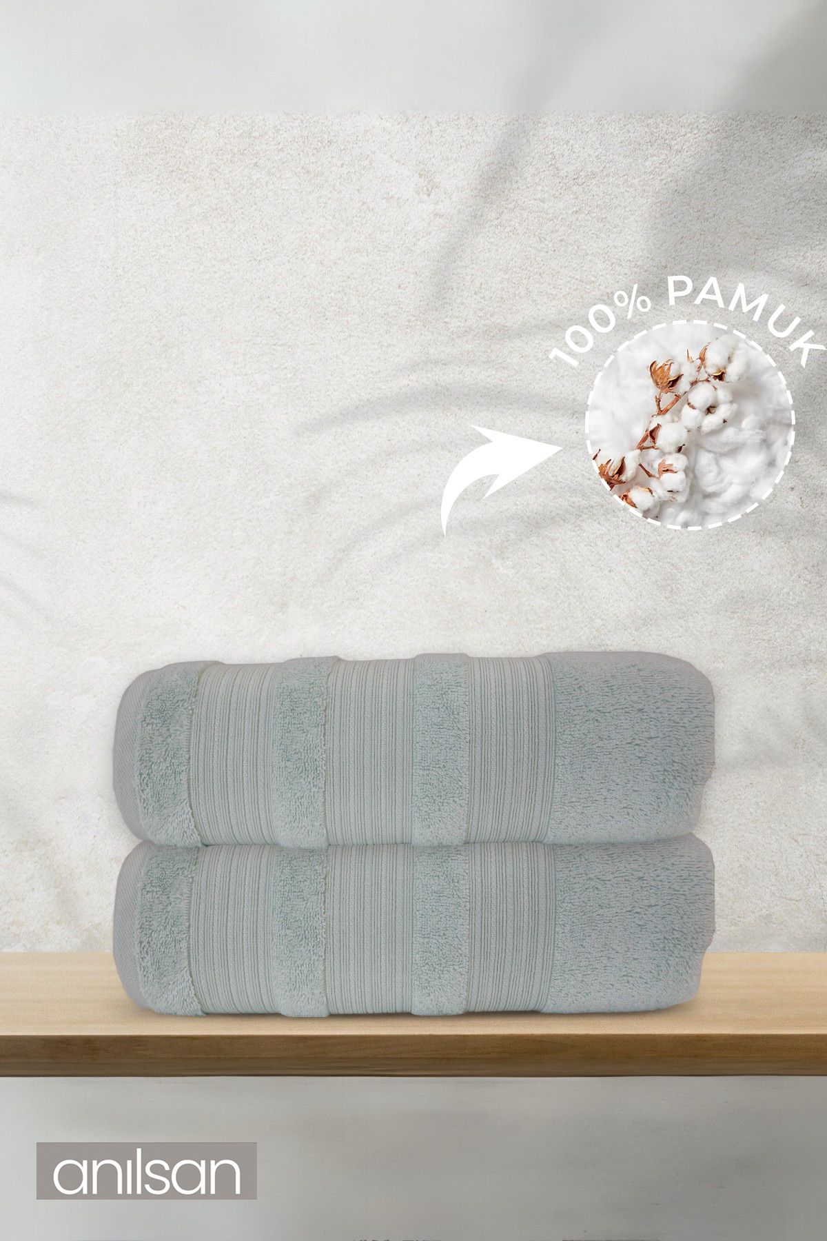 Anılsan 2'li Dorel Banyo Havlusu - 70x140 Cm, 570gr, %100 pamuk, Spa Ve Otel Havlusu, Günlük Kullanıma Uygun