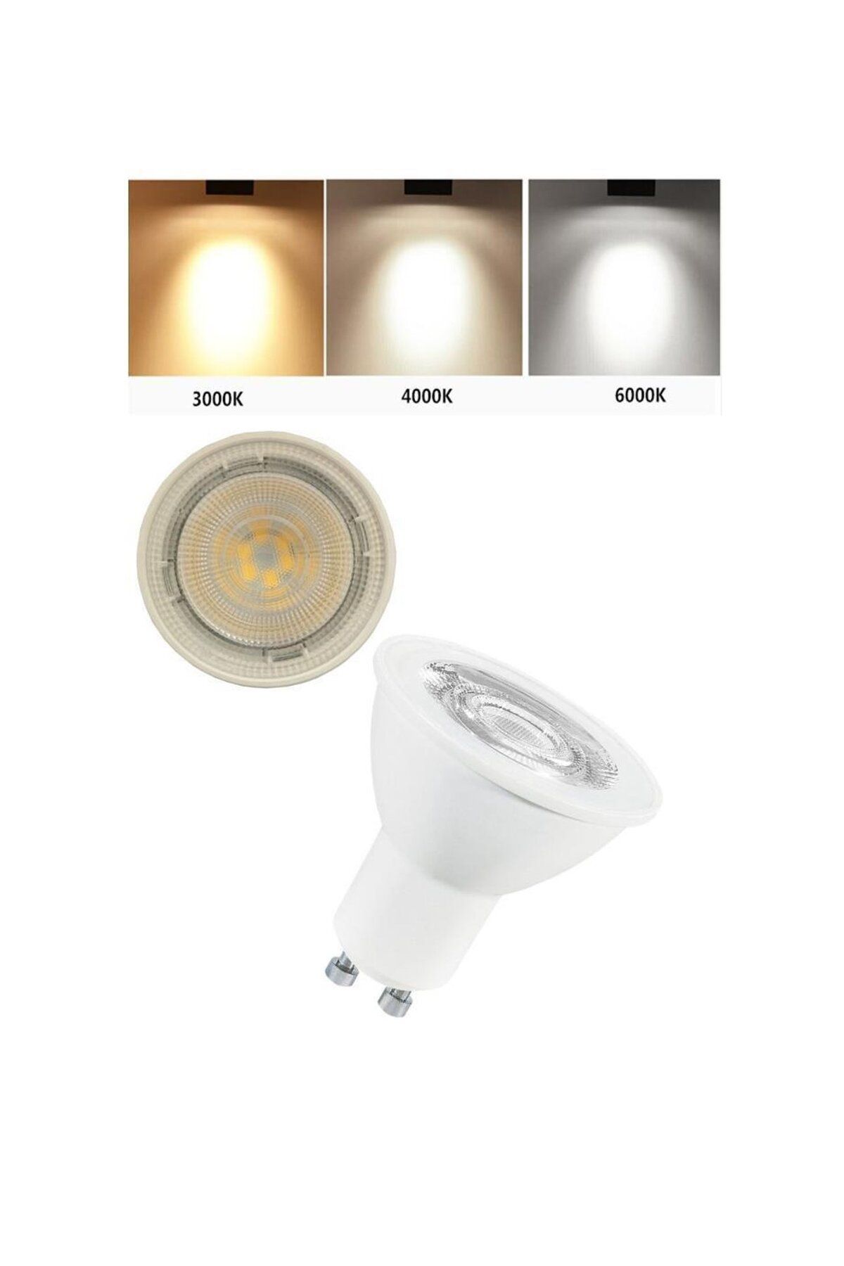 fullreyon 1 Adet 7 Watt, 4000 Kelvin, Çok Kaliteli Gu10 Duy Led Ampul, Yüksek Lümen 4000 Kelvin Gu10 Duy Ampul