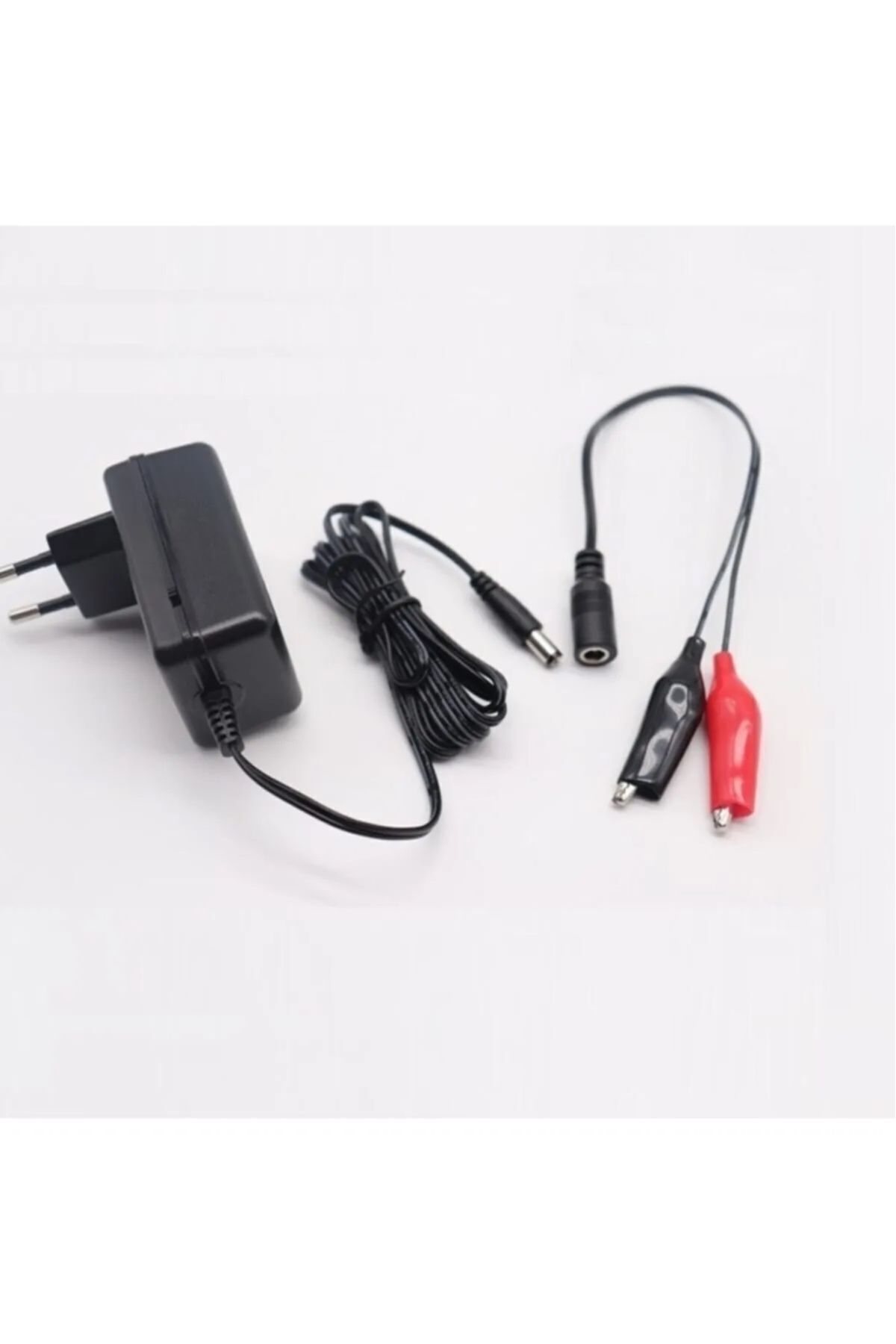 evona 12 Volt 1.5 Amper Akülü Araba Şarj Dc Akü Şarj Aleti 5.5 * 2.5 Uç Kıskaç Uç