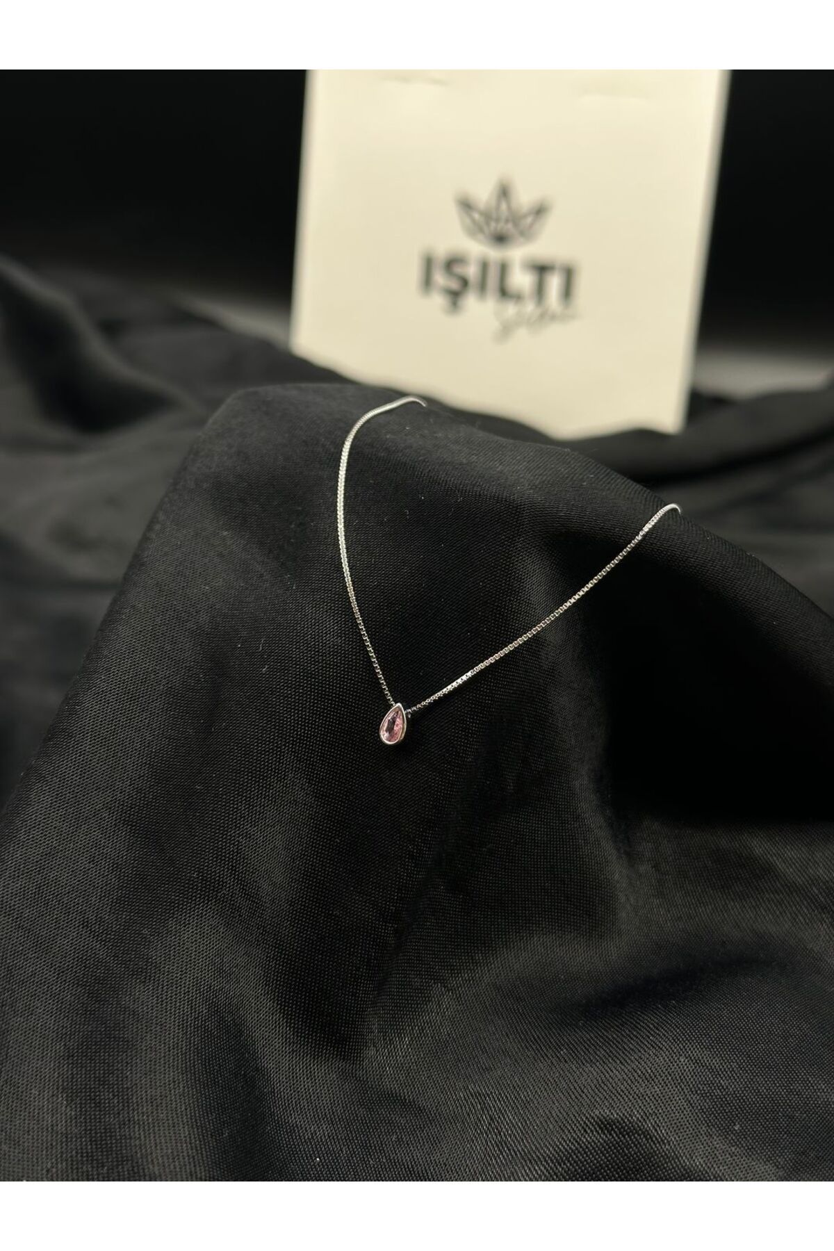 Işıltı Silver 925 Gümüş | Damla Taşlı Minimal Kolye