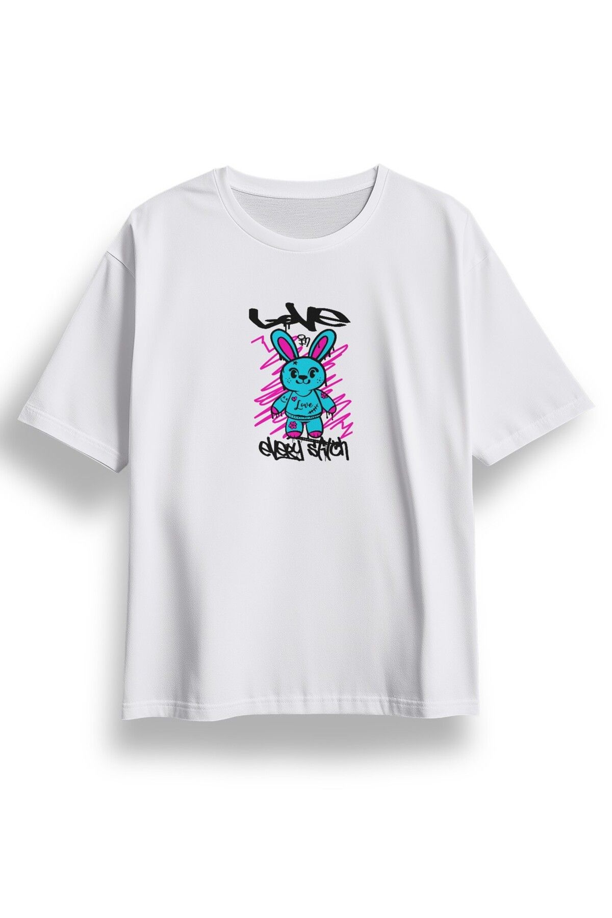 LUMARTA Oversize Every Stich Baskılı Tshirt