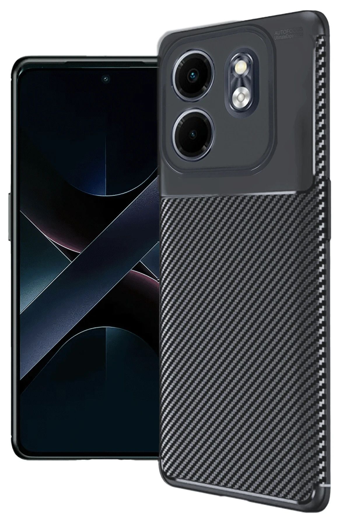 cepmoda iNfinix SMART 9 Telefon Kılıfı | Karbon dizayn, Silikon Kapak | SİYAH