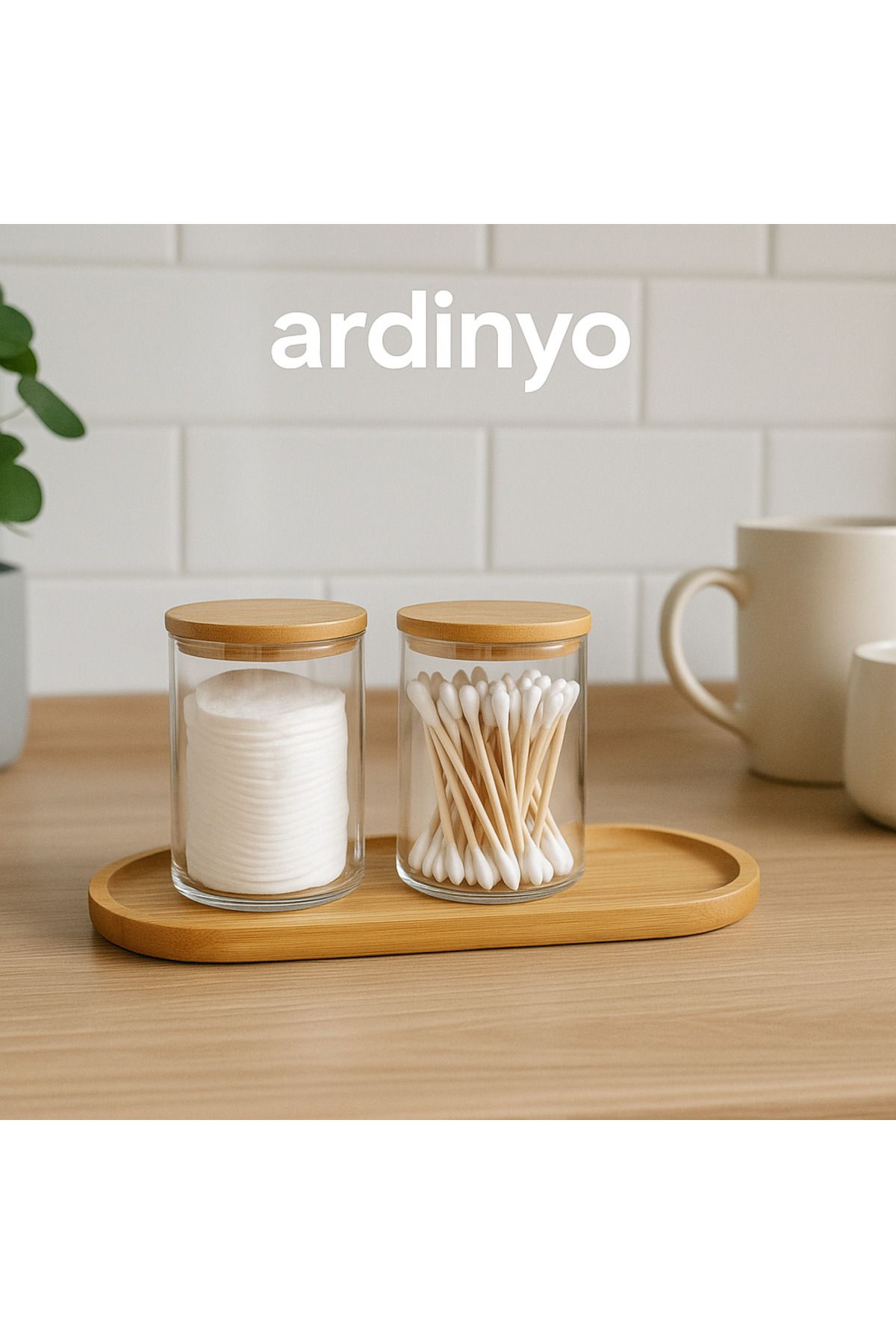 Ardinyo Bambu Oval Sunum Tepsisi Şık Ahşap Servis Tepsisi Yağdanlık Altlığı Mutfak Banyo