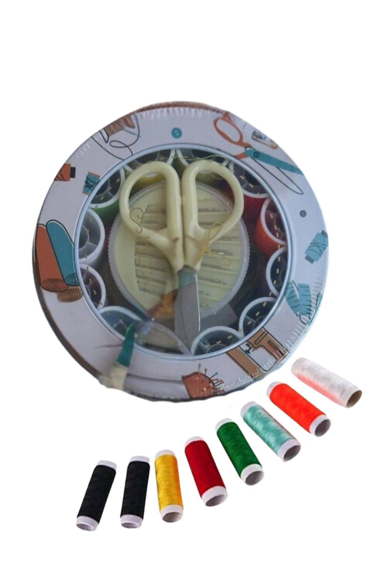 Emperium İplik Set Teneke Kutu Dikiş Seti