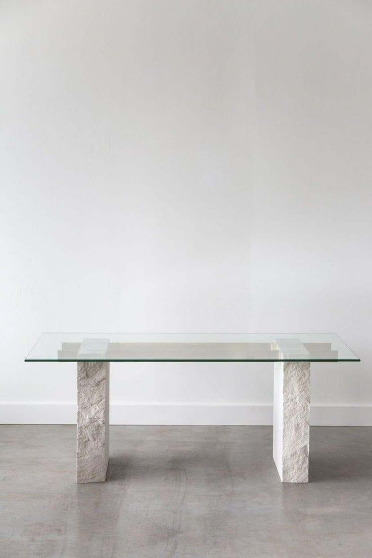 Sümeyra Marble Art PATLATMA - Beyaz Mermer Cam Tablalı Masa