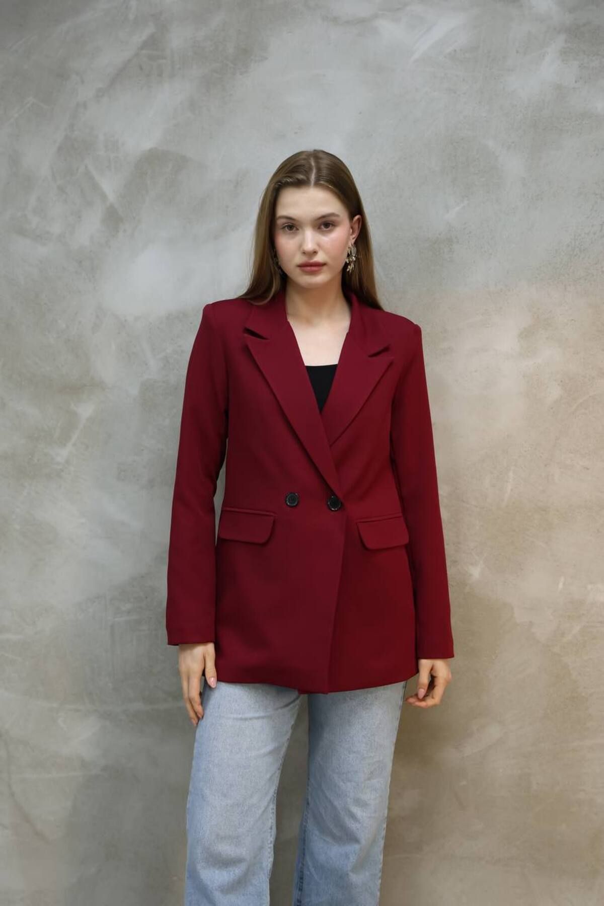 ZF BUTİK Kadın Tek Düğmeli Blazer Ceket