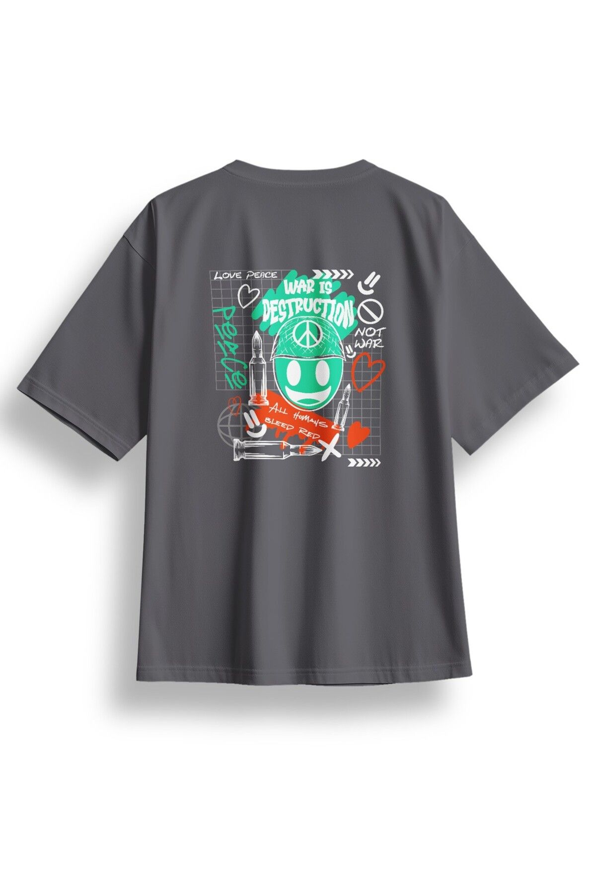 LUMARTA Oversize Destruction Baskılı Tshirt