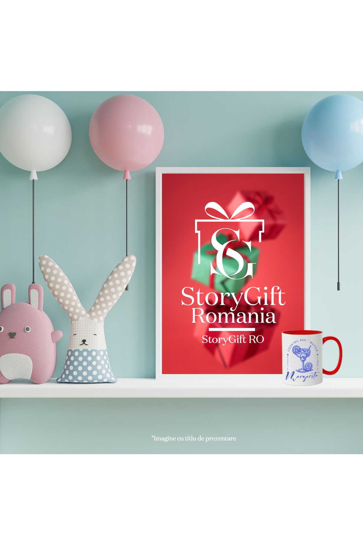 StoryGift Romania-Cocktail Bar Margarita Beach Vacation Holiday Mug, 330ml, Ceramic with Red Handle, With,STG 4