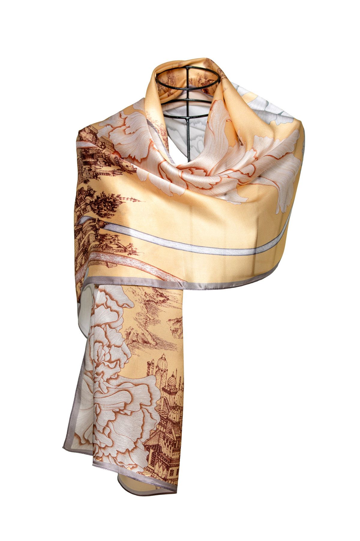 CASHMERE AND SİLK MAWLANA (53X173) SAF İPEL ŞAL