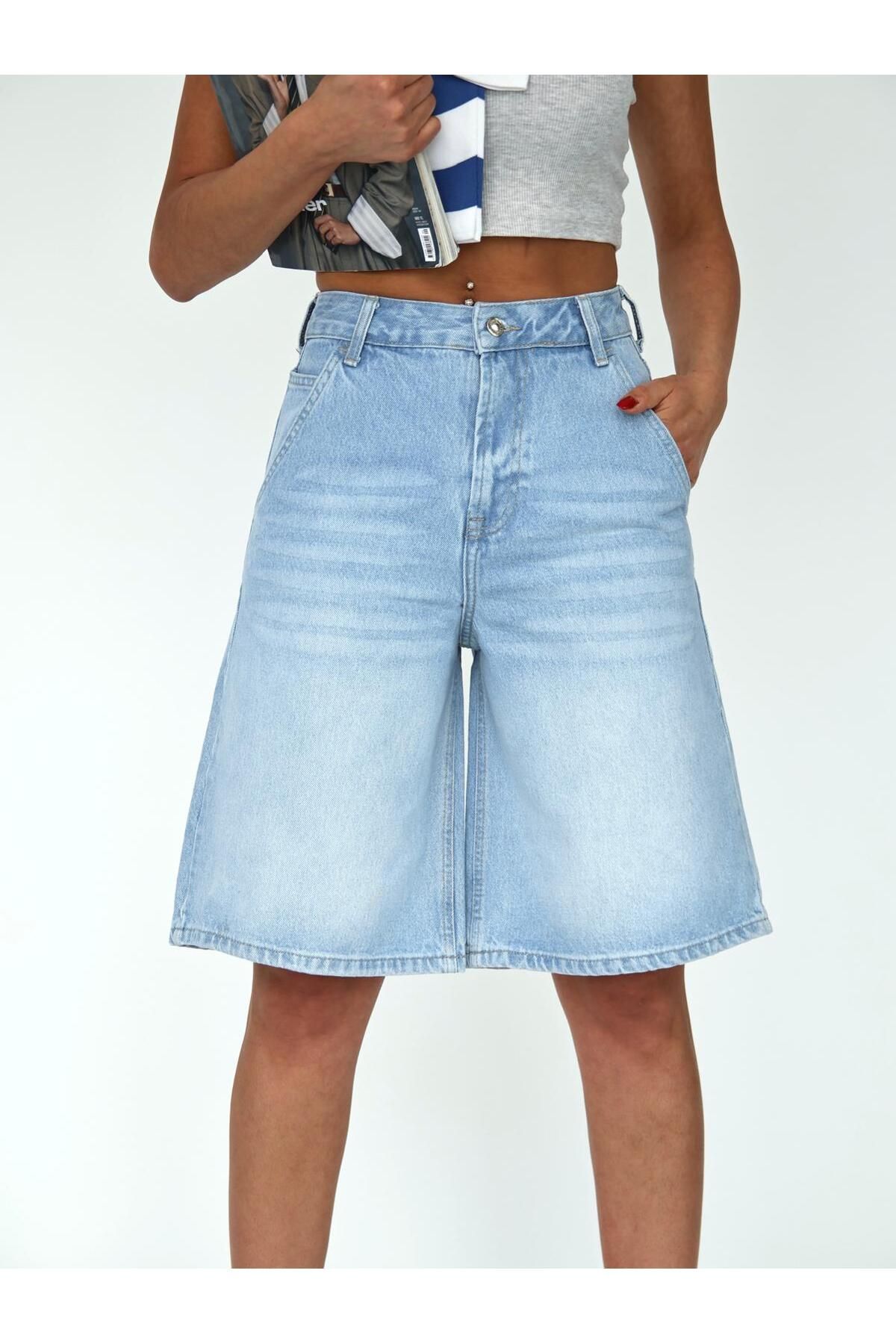 Zeo Basic-Ice Wash Bermuda Shorts 7