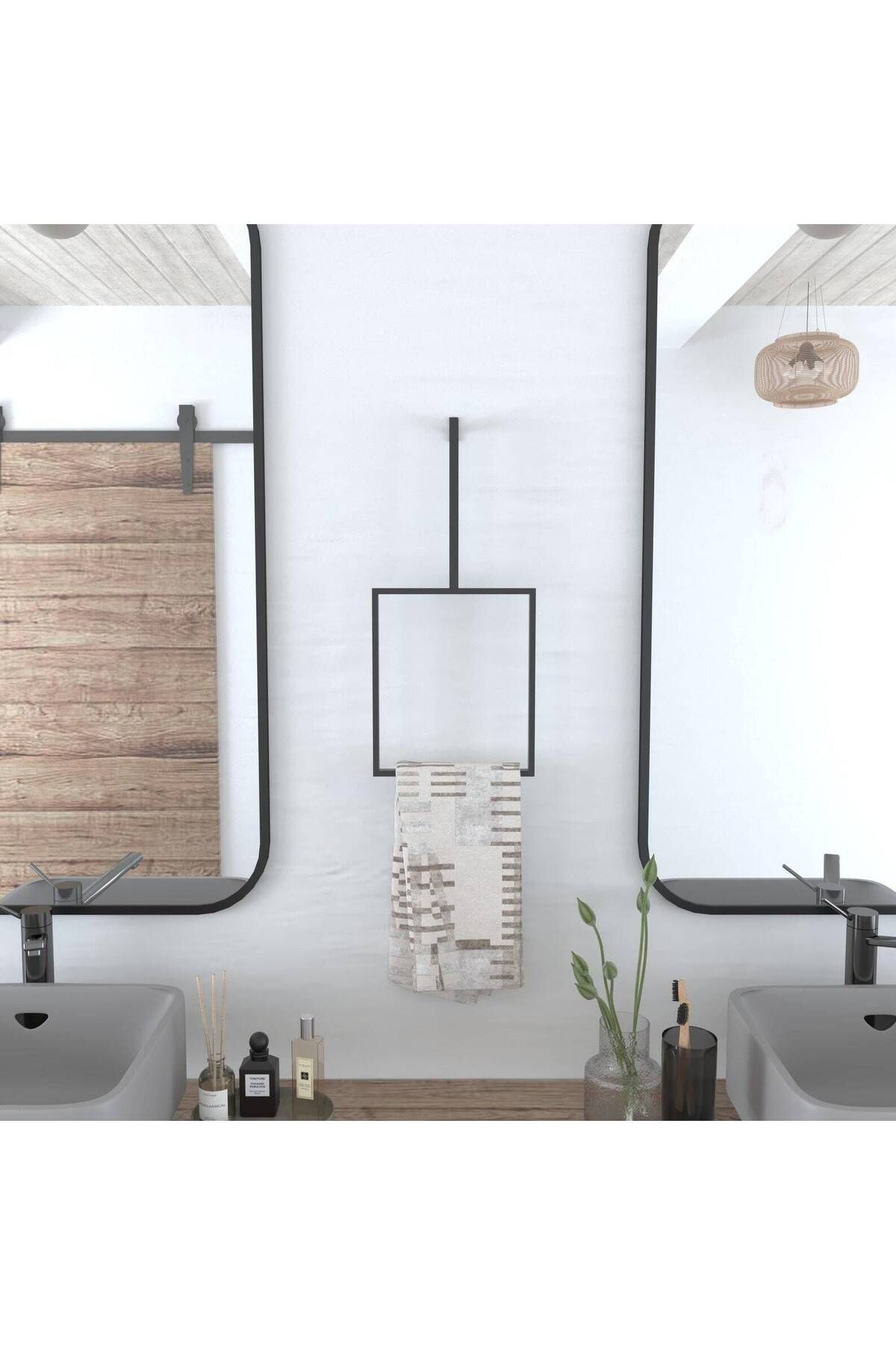 Nindes Dekoratif Metal Banyo Düzenleyici - Metal Açık Havluluk - Metal Organizer - 23