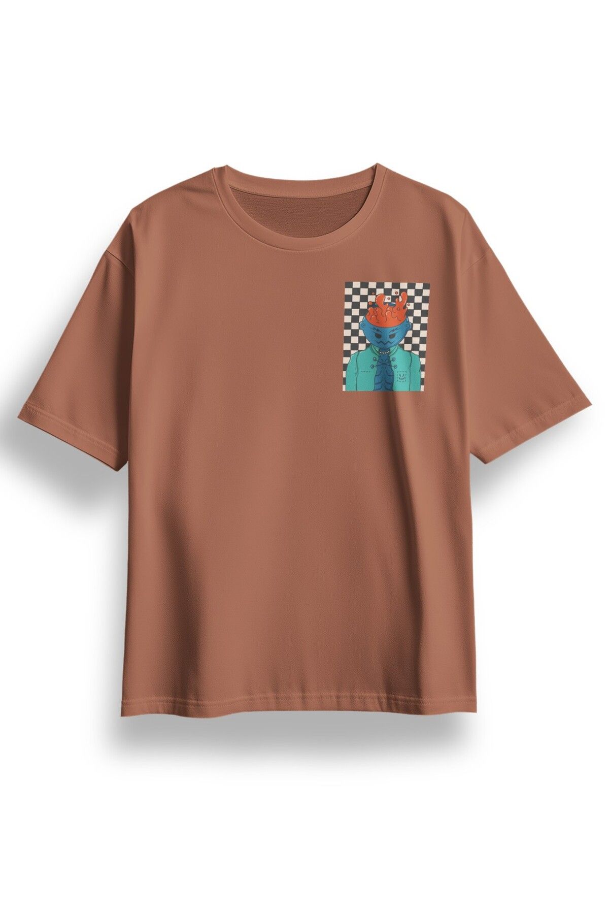 LUMARTA Oversize Göğüste Be Furious Baskılı Tshirt