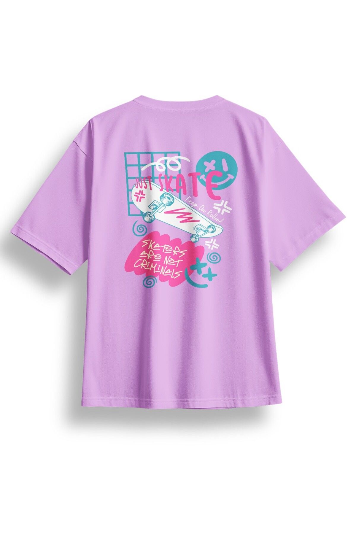 LUMARTA Oversize Just Skate Baskılı Tshirt