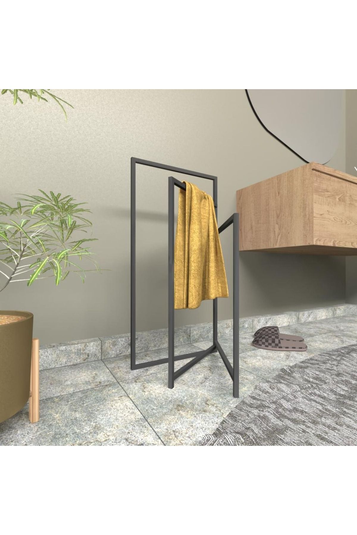 Nindes Dekoratif Metal Banyo Düzenleyici - Metal Açık Havluluk - Metal Organizer - 35