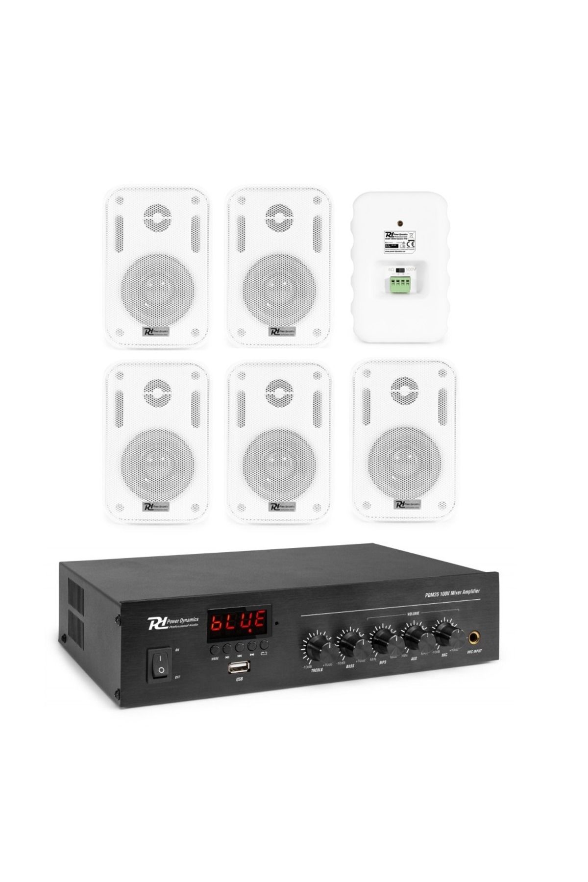 POWER DYNAMICS Sistem Ambiental 6 Boxe Aplicate, Bluetooth, Usb, Fm - One Size