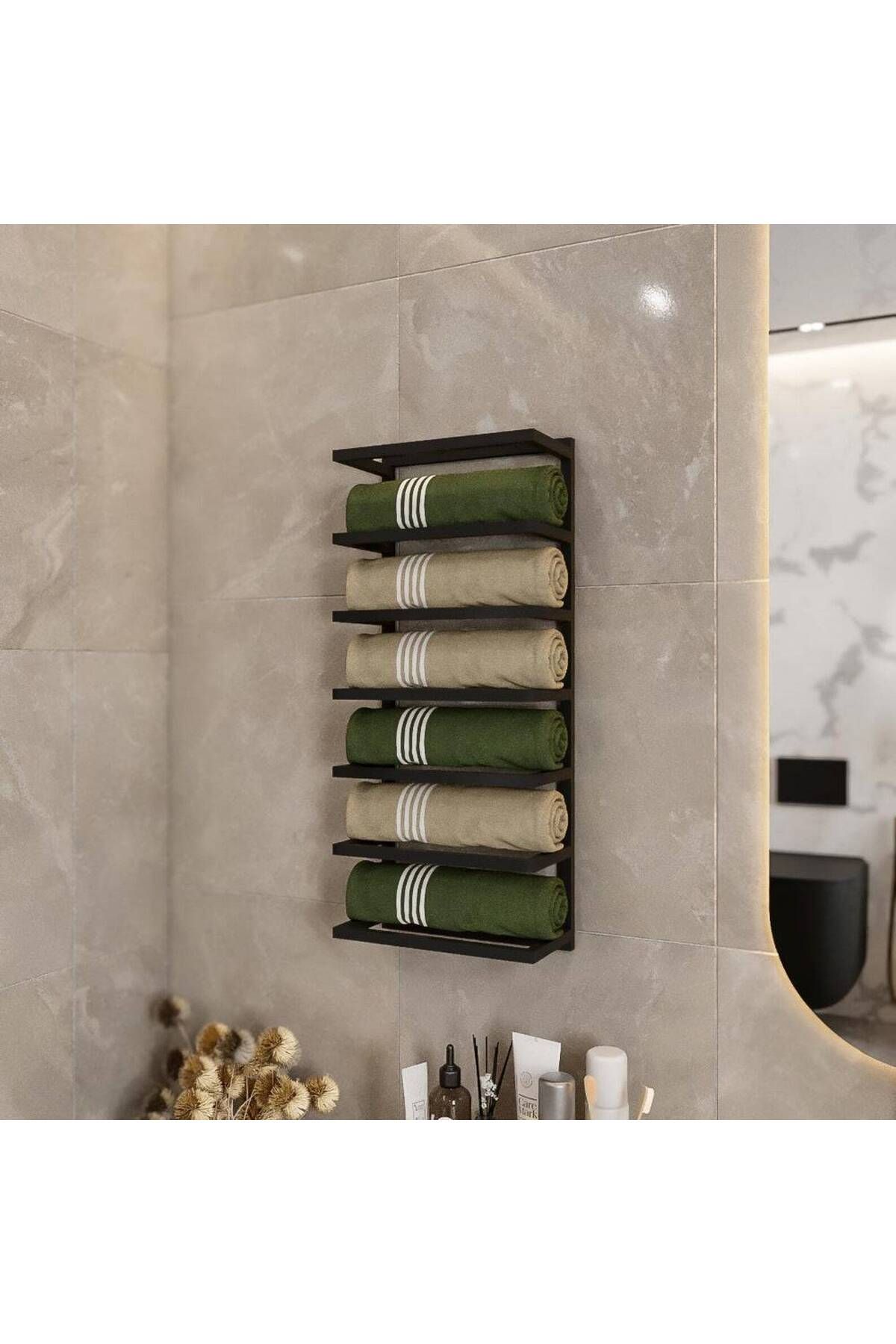 Nindes Dekoratif Metal Banyo Düzenleyici - Metal Açık Havluluk - Metal Organizer - 1