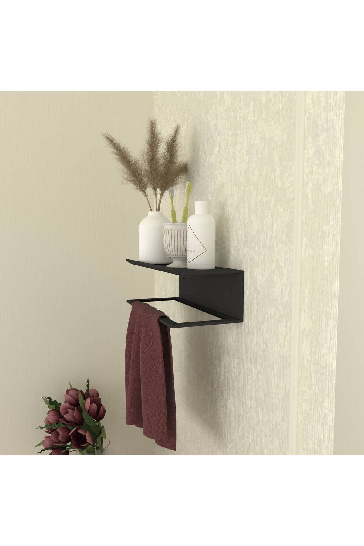 Nindes Dekoratif Metal Banyo Düzenleyici - Metal Açık Havluluk - Metal Organizer - 11