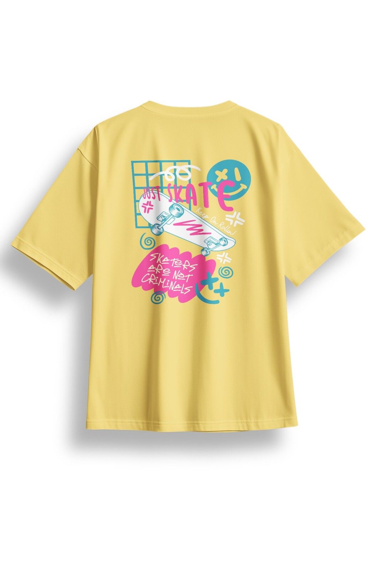 LUMARTA Oversize Just Skate Baskılı Tshirt
