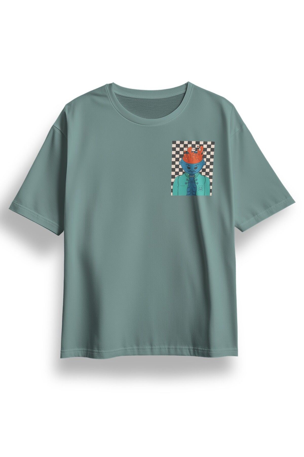 LUMARTA Oversize Göğüste Be Furious Baskılı Tshirt