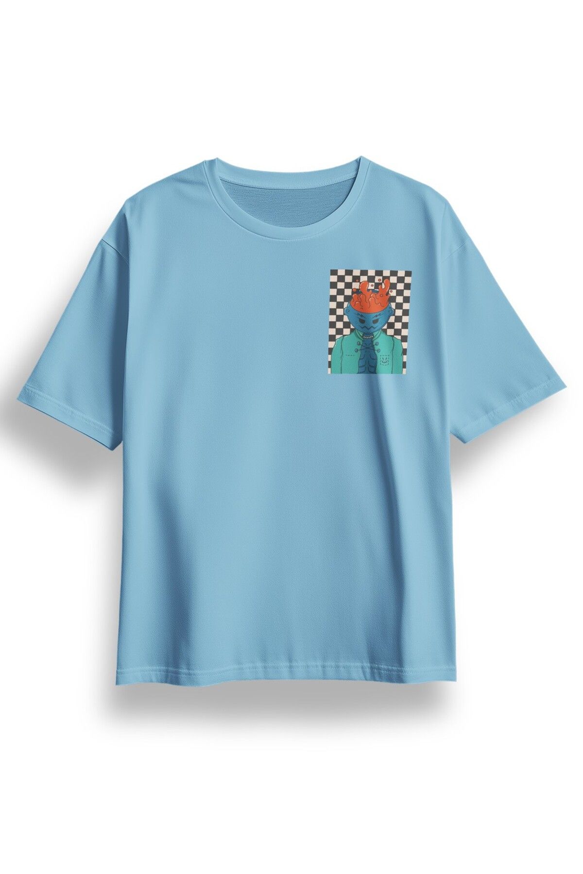 LUMARTA Oversize Göğüste Be Furious Baskılı Tshirt
