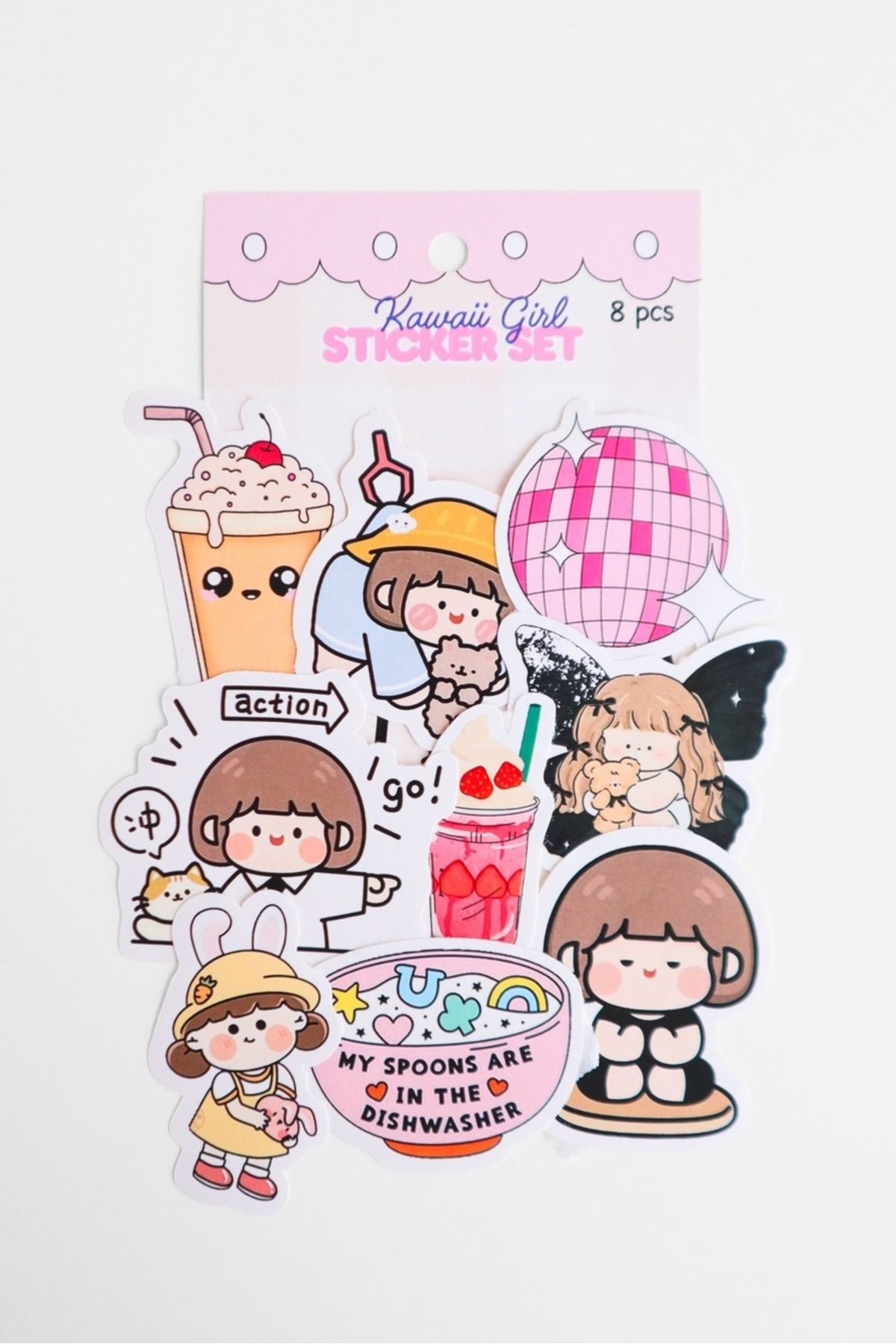 EFBUTİK Kawaii Girl 8'li Sticker Set
