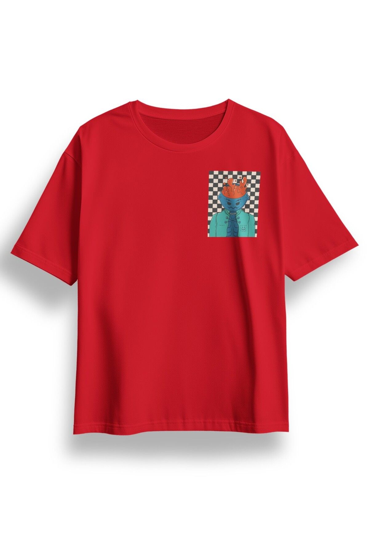 LUMARTA Oversize Göğüste Be Furious Baskılı Tshirt