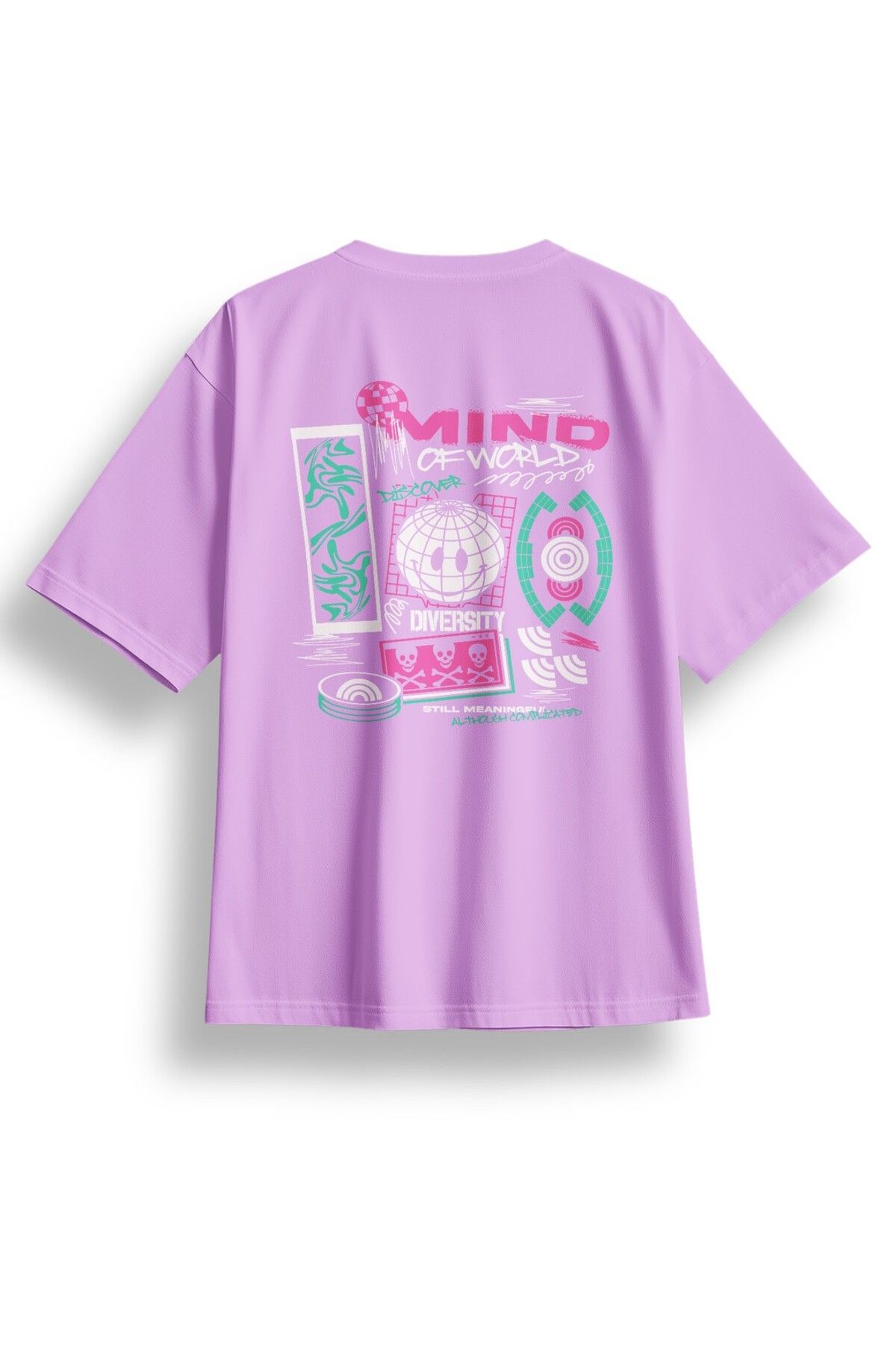 LUMARTA Oversize Mind Of World Baskılı Tshirt