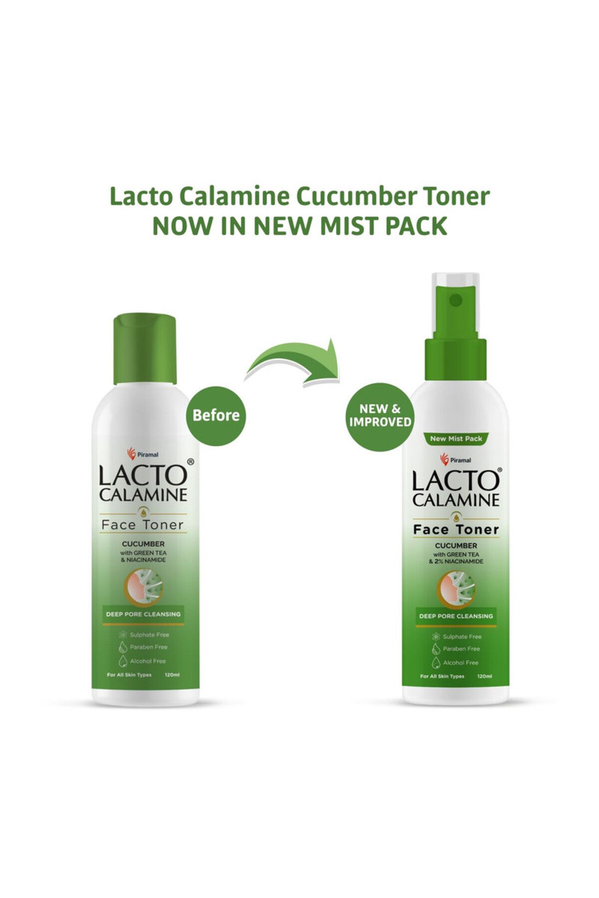 Lacto Calamine-Face Toner Cucumber with Green Tea 120 ml 6