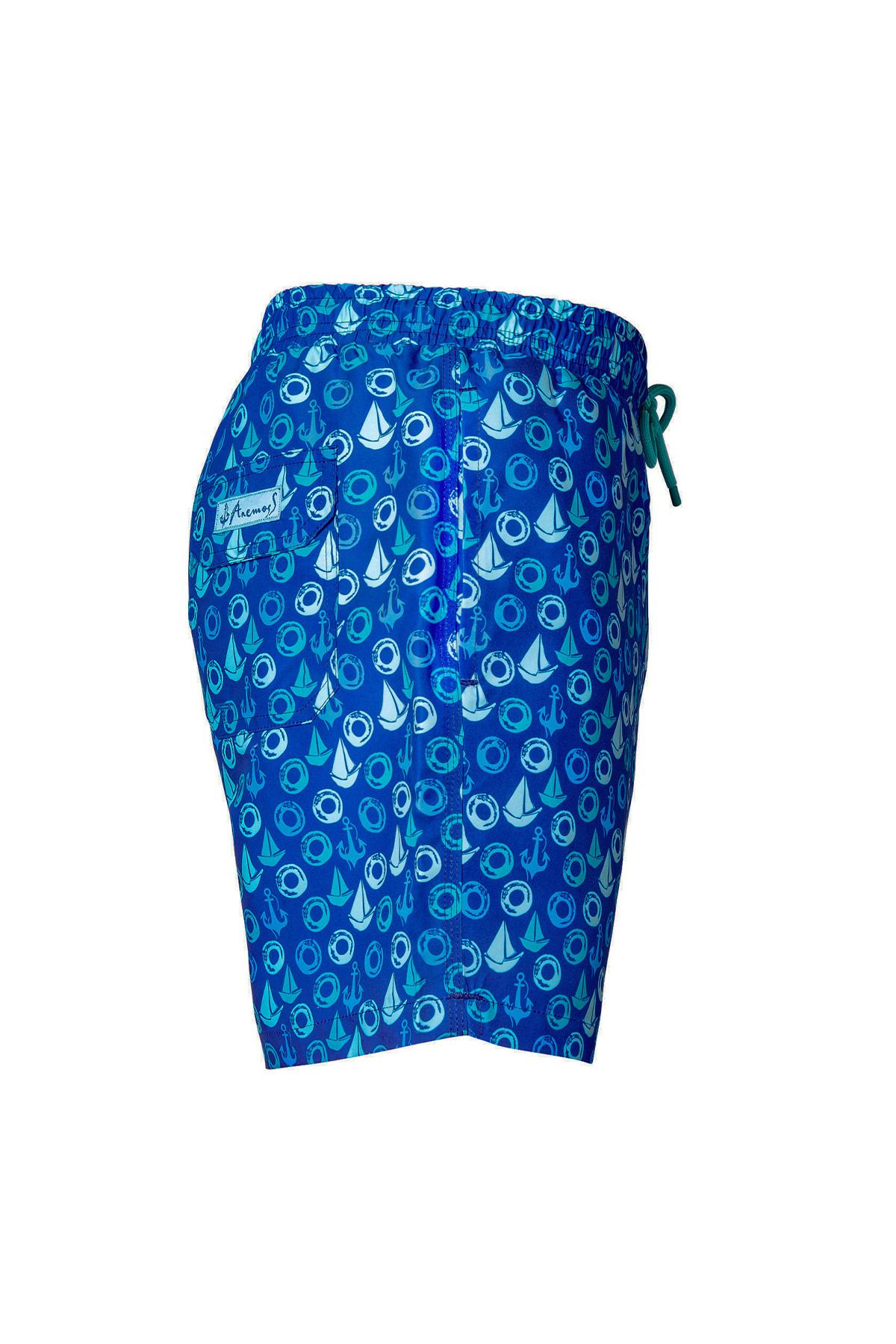 ANEMOSS-Sailing Three-Pocket Men's Swim Shorts with Mesh Inside Waist Elastic and Binding Rope 4
