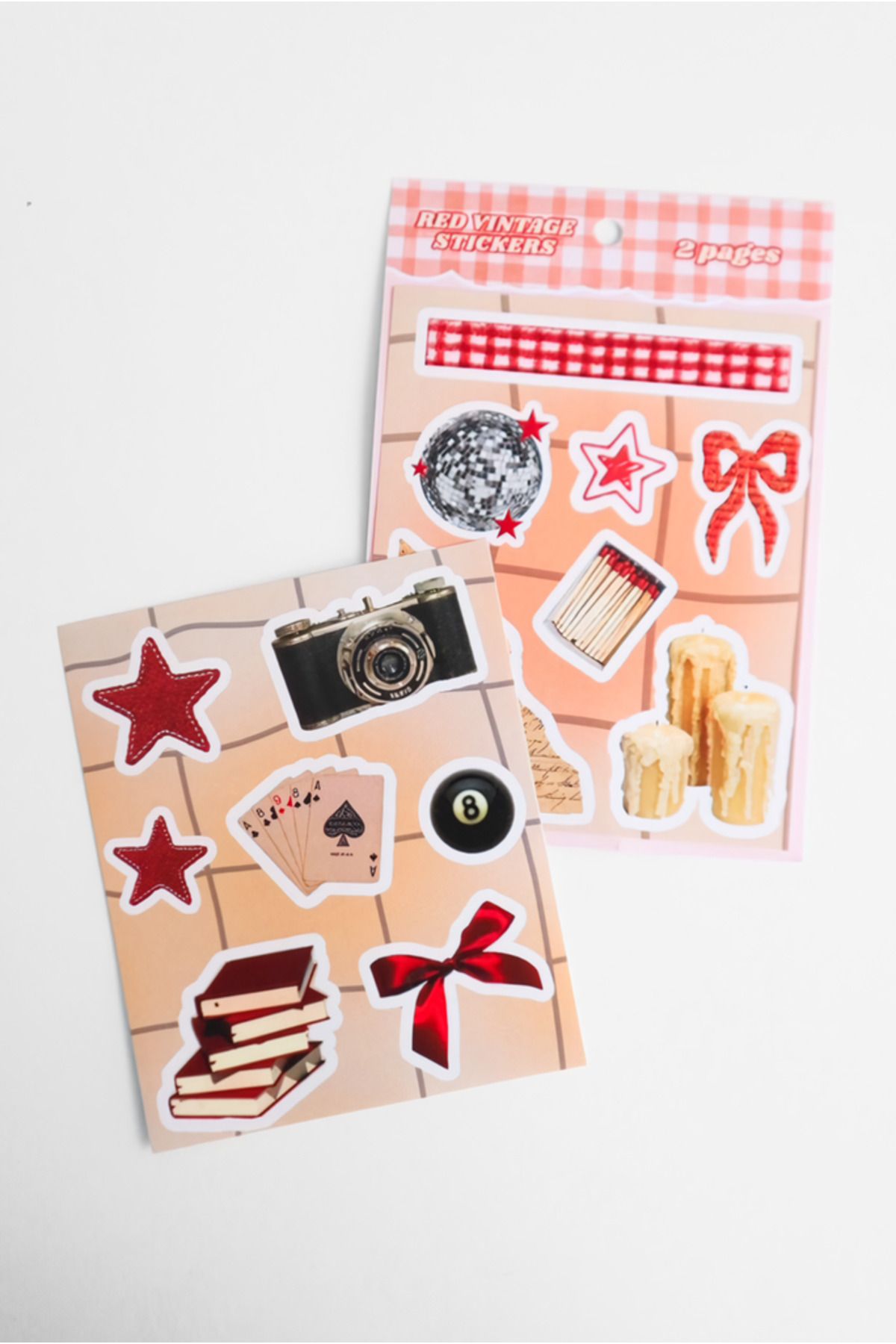 EFBUTİK Red Vintage Sheet 2'li Sticker Set