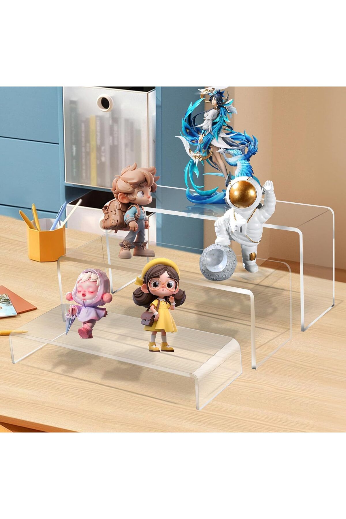 Generic-3 PC Large Clear Acrylic Riser Set, Acrylic Display Risers Shelf for Food Display,10 x 3.9 x 3.9 in 4