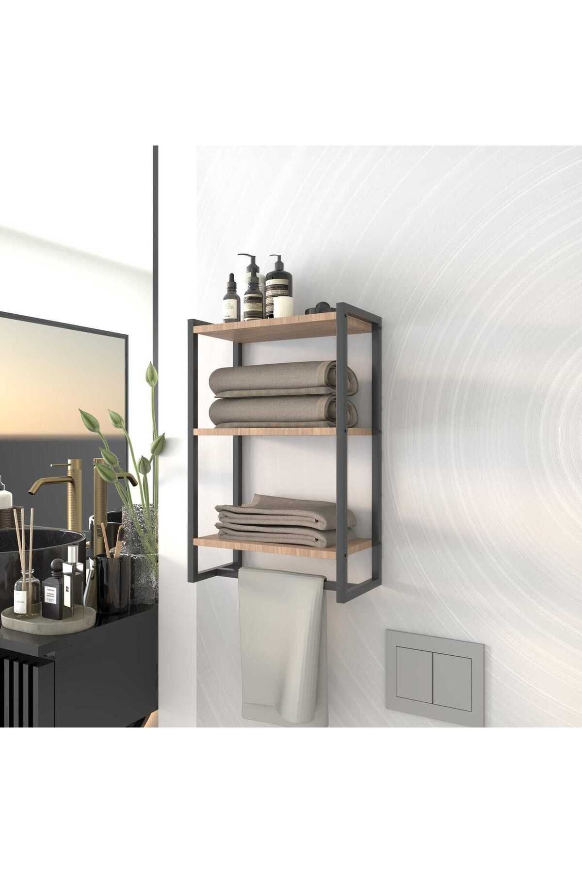 Nindes Dekoratif Metal Banyo Düzenleyici - Metal Açık Havluluk - Metal Organizer - 7