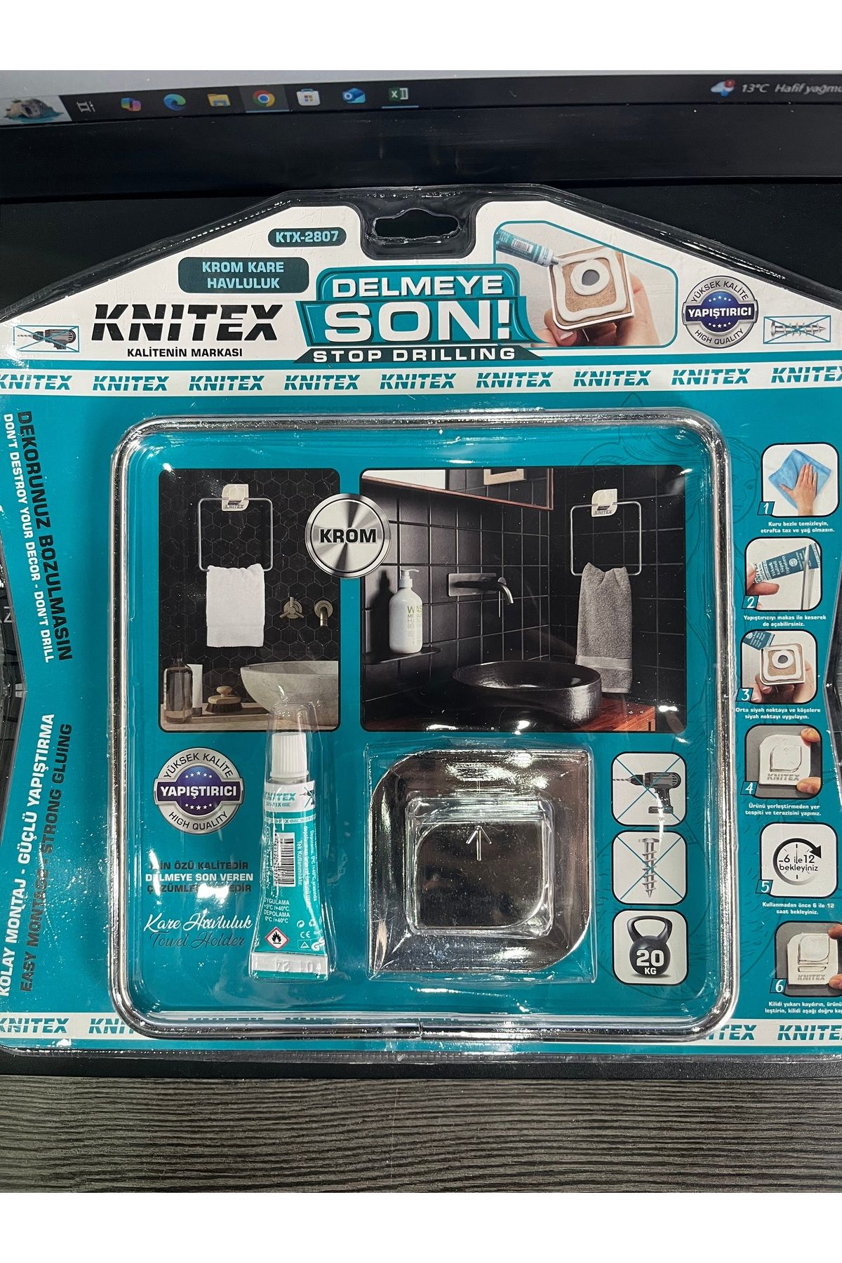 KİNETEX Kare Yapışkanlı Kağıt Havluluk Krom